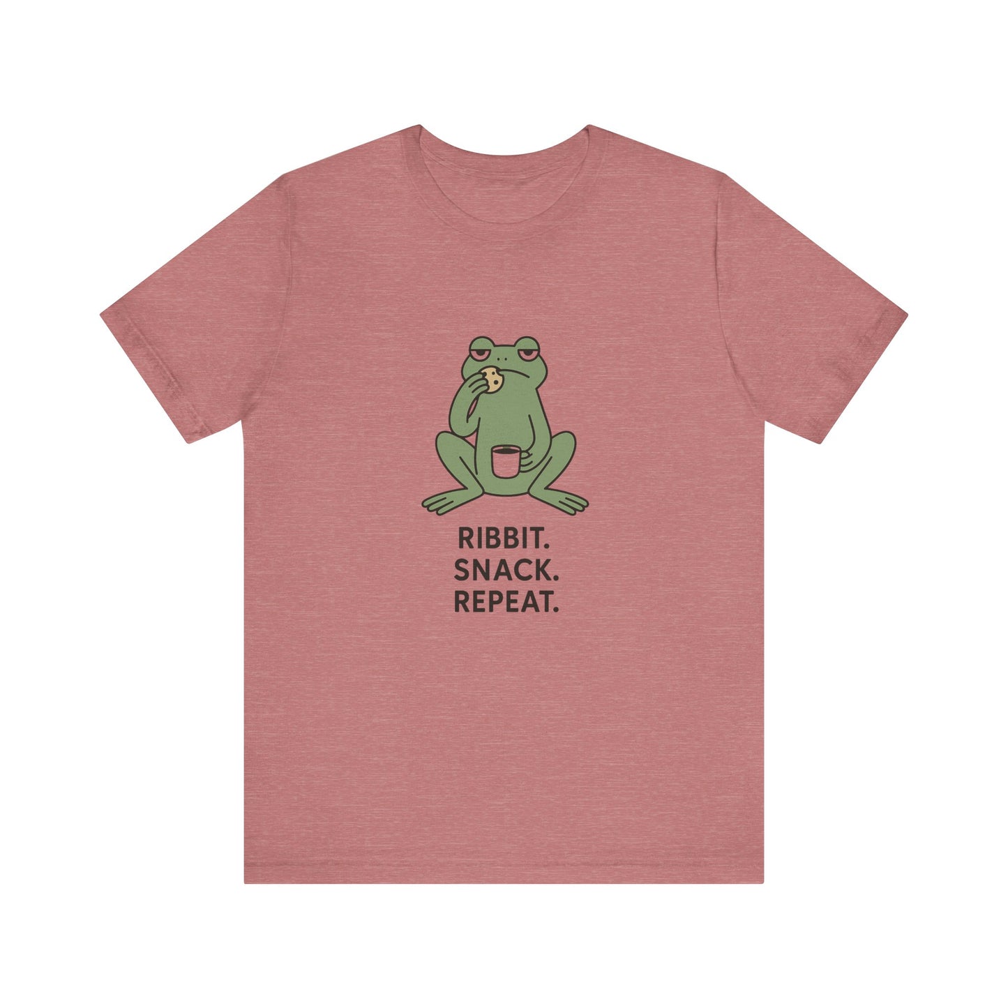 Frog Snack Vibes Unisex Tee - Fun Casual Shirt for Nature Lovers, Ribbit Snack Repeat Tee, Gift for Frog Enthusiasts, Eco-Friendly Fashion