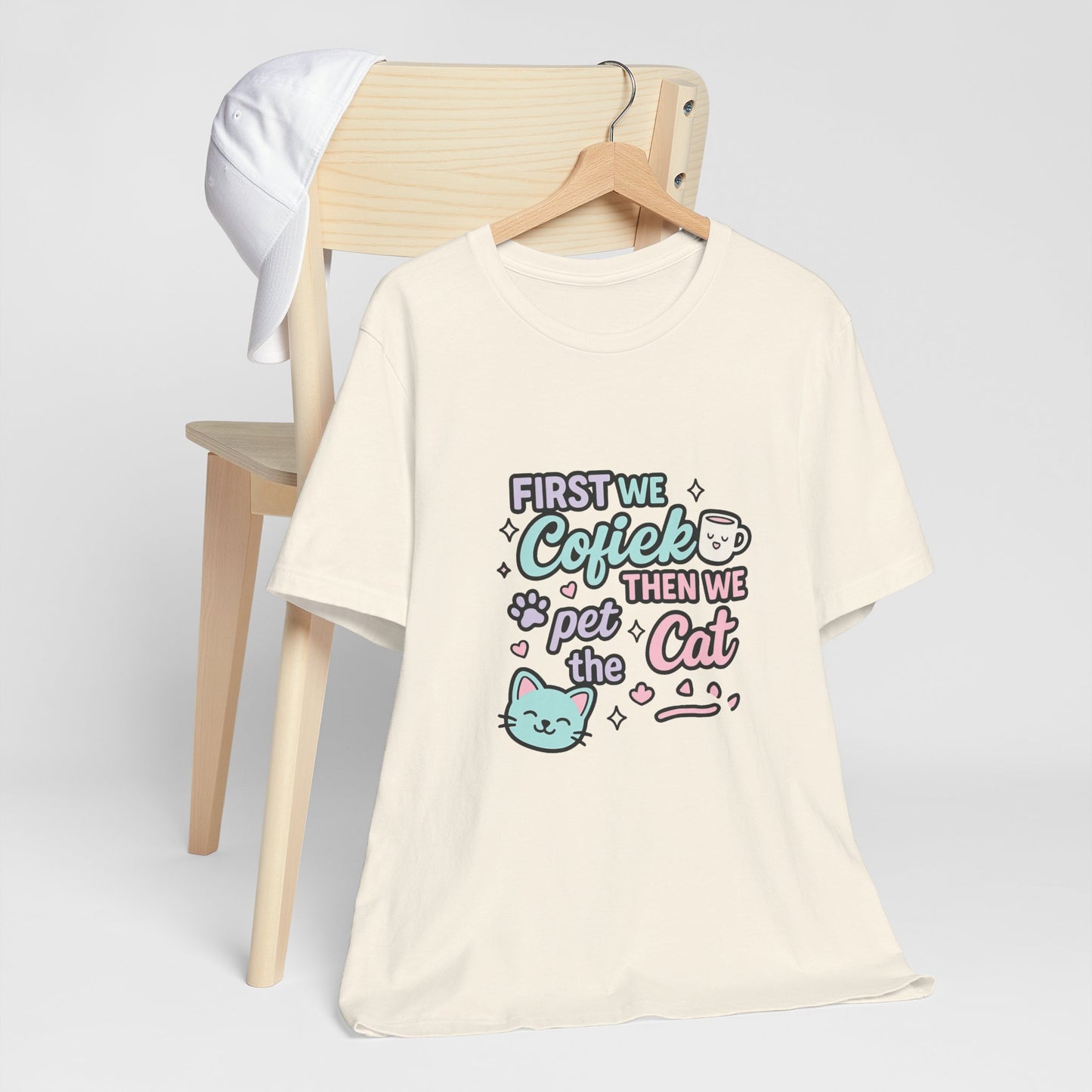 Cute Cat Lover Tee, Coffee Shirt, Pet Lover Gift, Animal Shirt, Cat Lover Apparel, Unisex T-Shirt