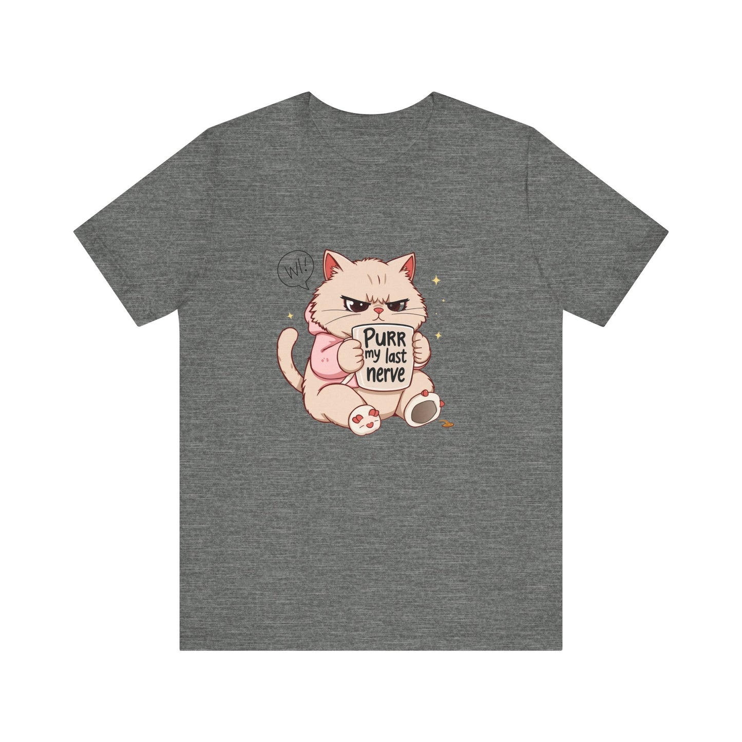 Funny Cat Tee - "Purr My Last Nerve" Unisex Jersey T-Shirt, Cute Animal Shirt, Gift for Cat Lovers, Birthday Gift, Humor Apparel