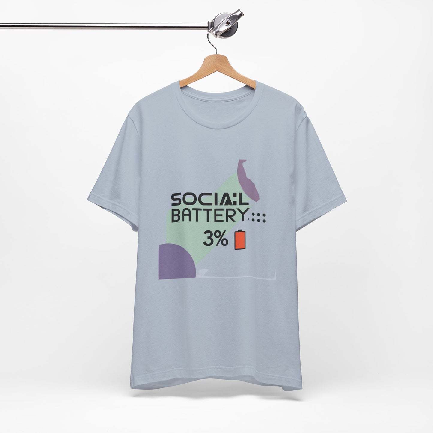 Social Battery 3% Unisex Tee, Perfect Gift for Friends, Casual Style, Graphic Tee, Party Wear, Social Media Lover Shirt