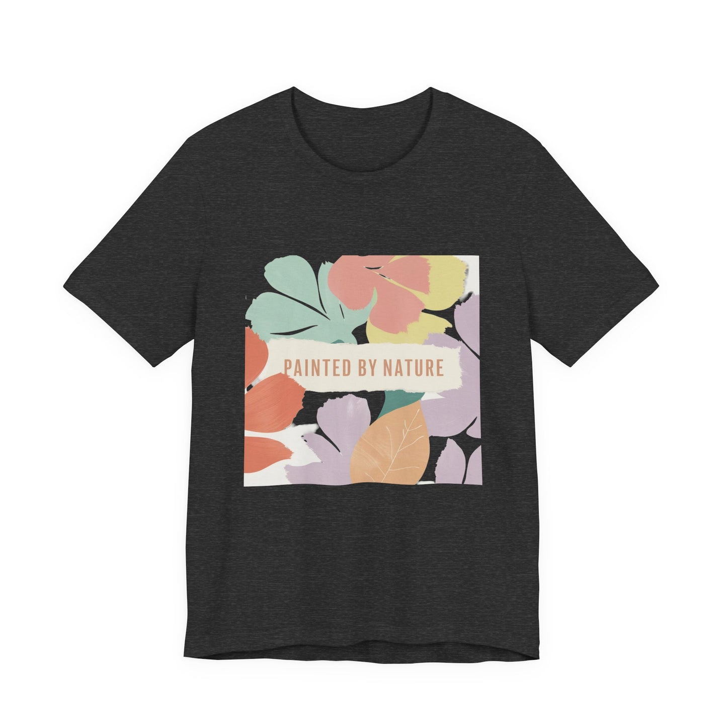 Nature-Inspired Short Sleeve Tee - Painted By Nature, Unisex Tee, Eco-Friendly Shirt, Floral Design T-Shirt, Casual Wear, Gift Idea