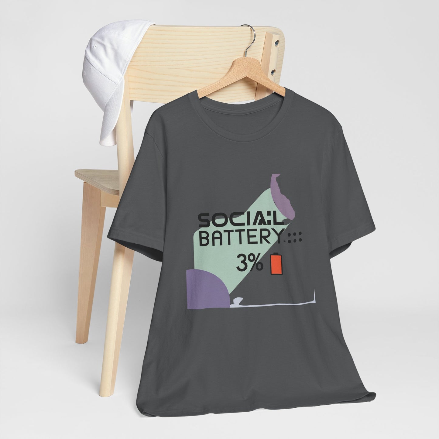 Social Battery 3% Unisex Tee, Perfect Gift for Friends, Casual Style, Graphic Tee, Party Wear, Social Media Lover Shirt