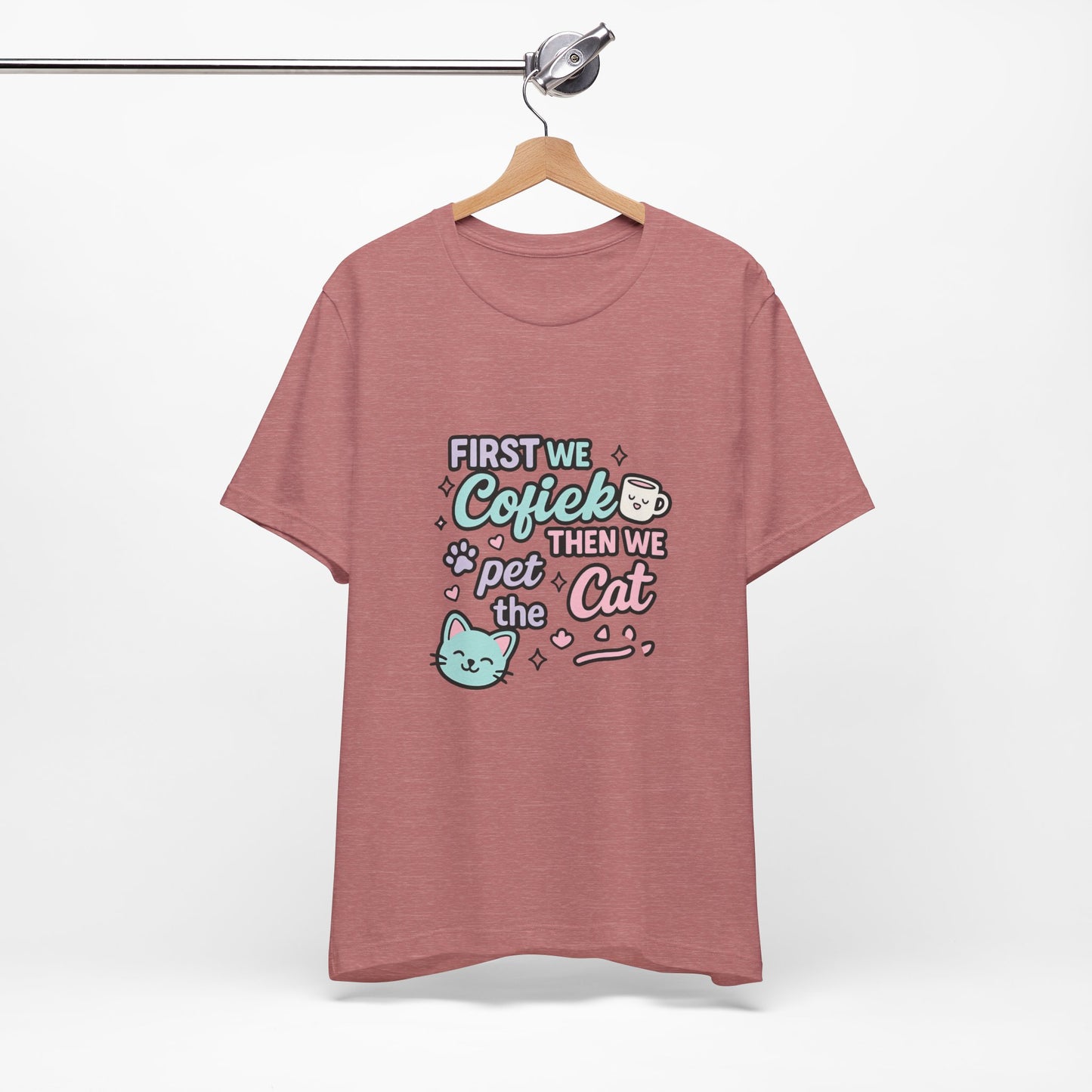 Cute Cat Lover Tee, Coffee Shirt, Pet Lover Gift, Animal Shirt, Cat Lover Apparel, Unisex T-Shirt