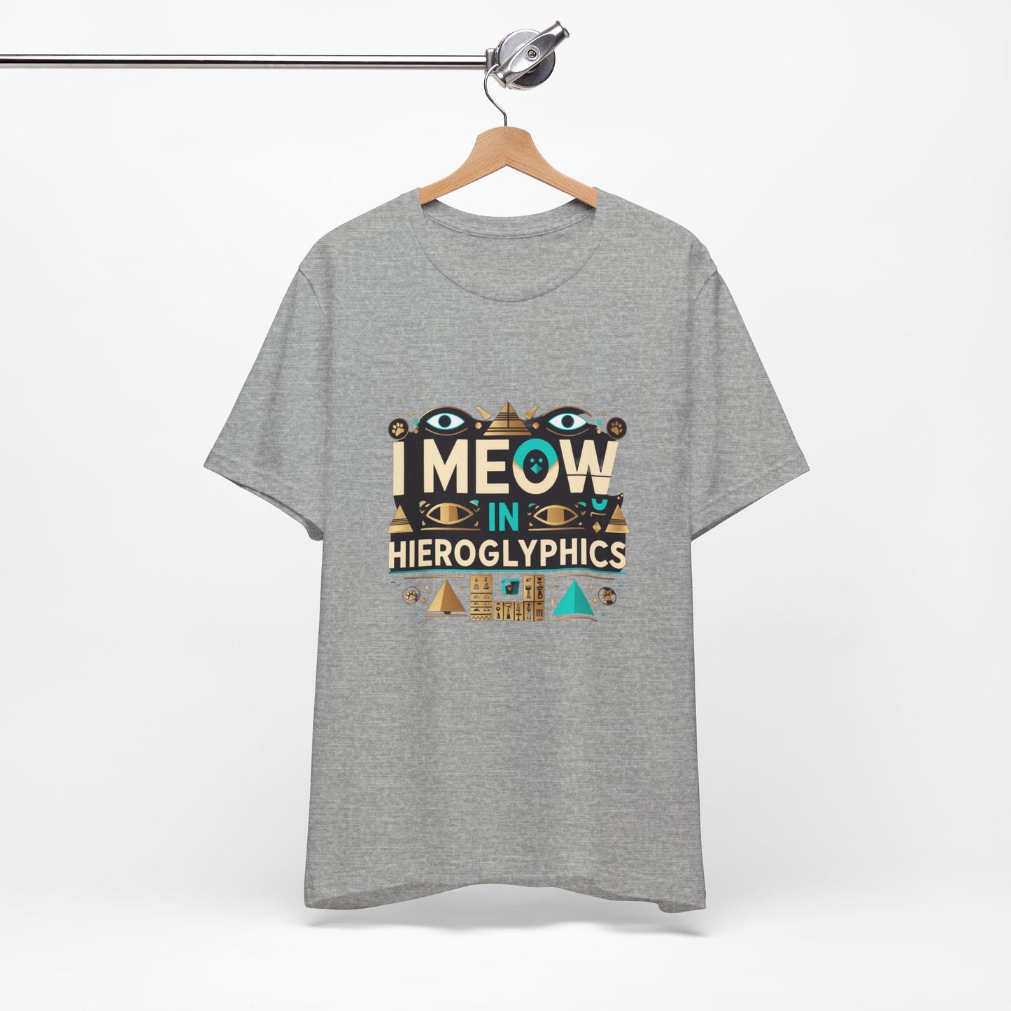 Egyptian Cat Humor Tee - I Meow in Hieroglyphics, Funny Apparel for Cat Lovers, Gift for Pet Owners, Cute Shirt, Animal T-Shirt