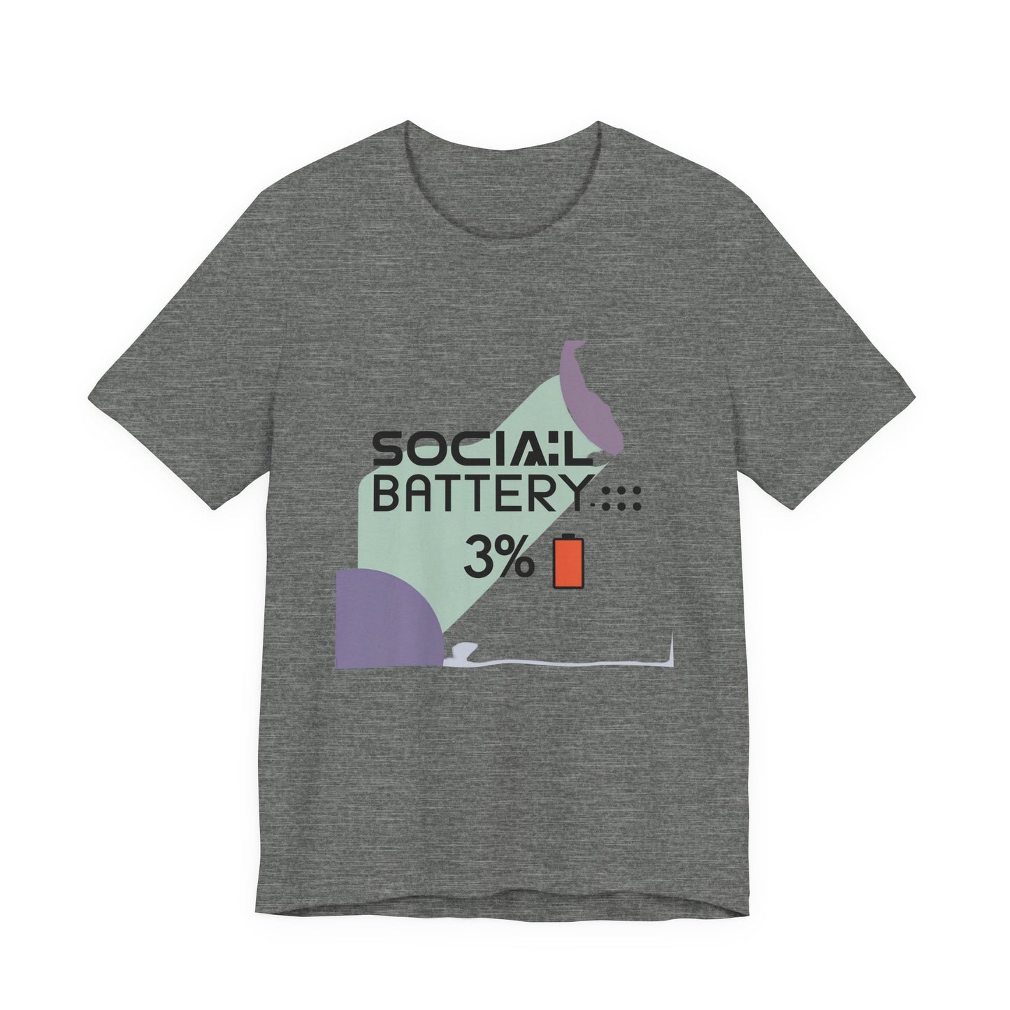 Social Battery 3% Unisex Tee, Perfect Gift for Friends, Casual Style, Graphic Tee, Party Wear, Social Media Lover Shirt