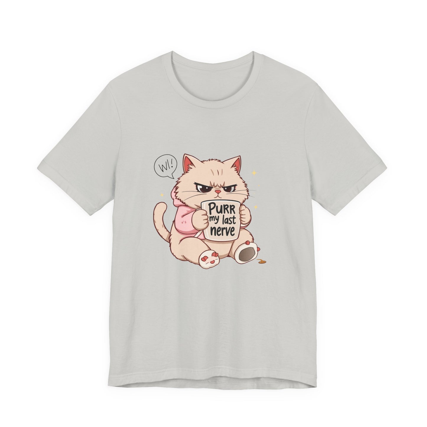 Funny Cat Tee - "Purr My Last Nerve" Unisex Jersey T-Shirt, Cute Animal Shirt, Gift for Cat Lovers, Birthday Gift, Humor Apparel