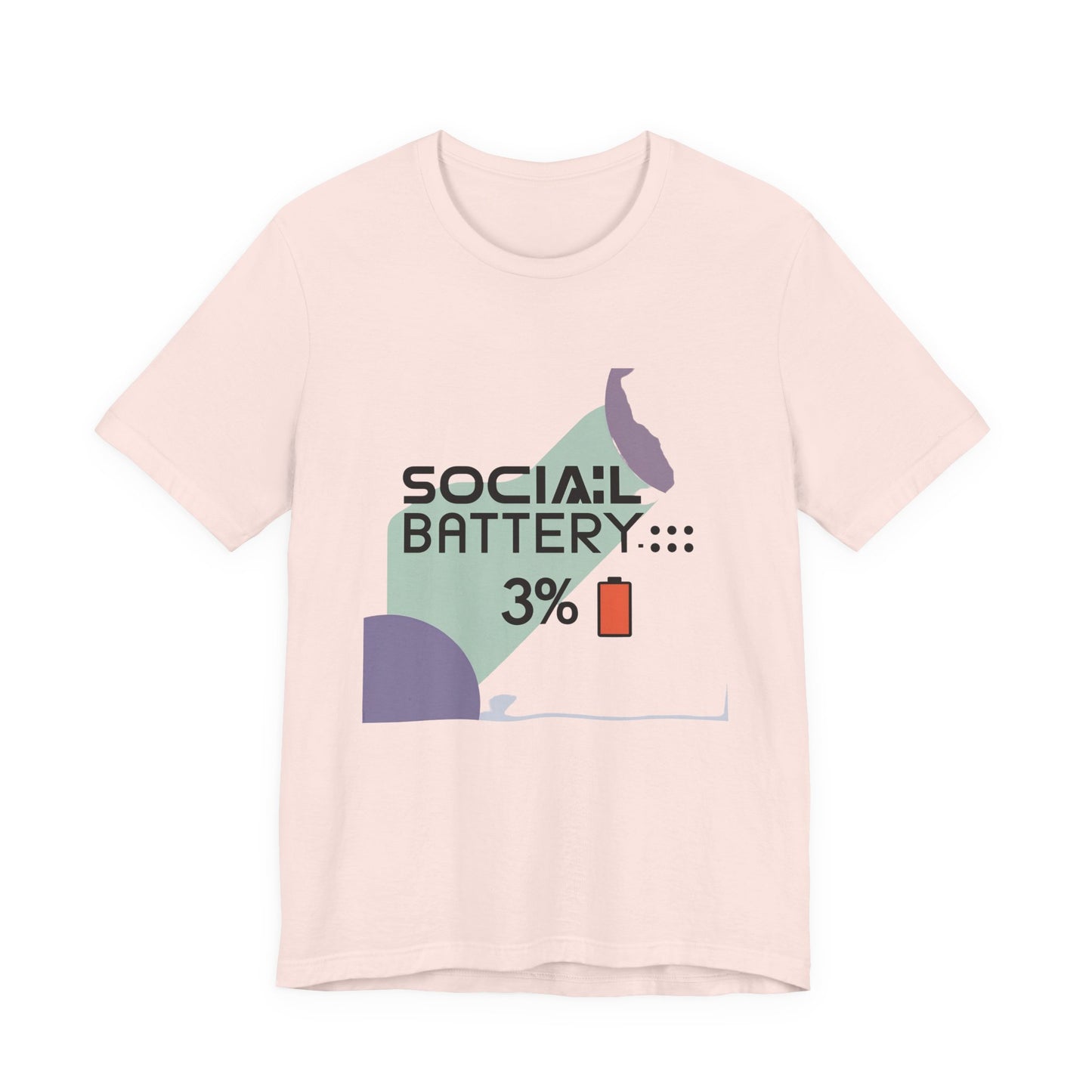 Social Battery 3% Unisex Tee, Perfect Gift for Friends, Casual Style, Graphic Tee, Party Wear, Social Media Lover Shirt