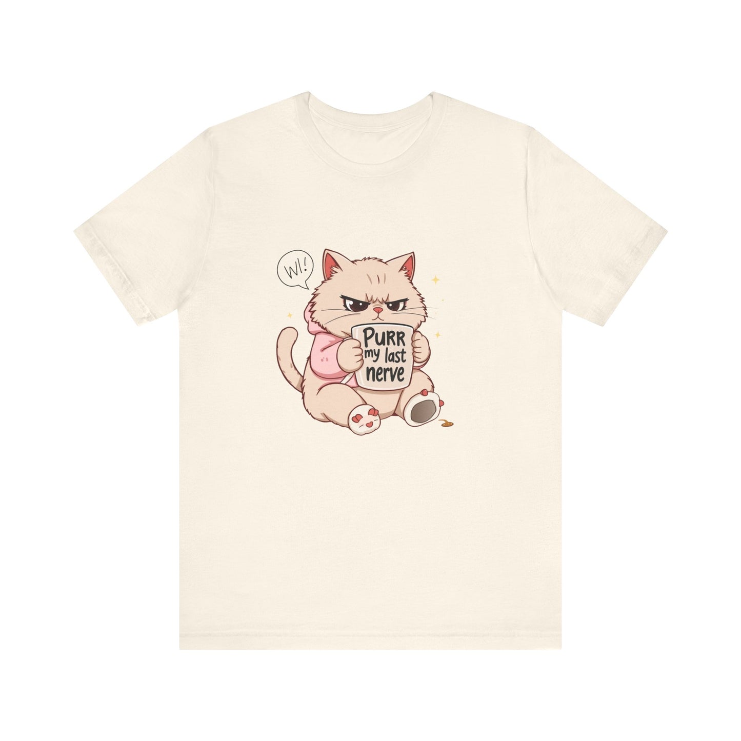 Funny Cat Tee - "Purr My Last Nerve" Unisex Jersey T-Shirt, Cute Animal Shirt, Gift for Cat Lovers, Birthday Gift, Humor Apparel