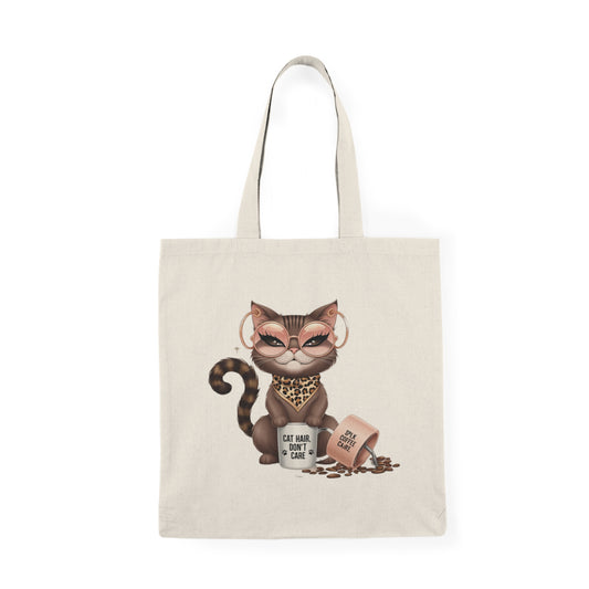 Cafe Cat Cotton Canvas Tote Bag for Cat Lovers, Eco-Friendly Shopping Bag, Gift for Pet Owners, Cute Animal Tote, Cat Themed Accessory