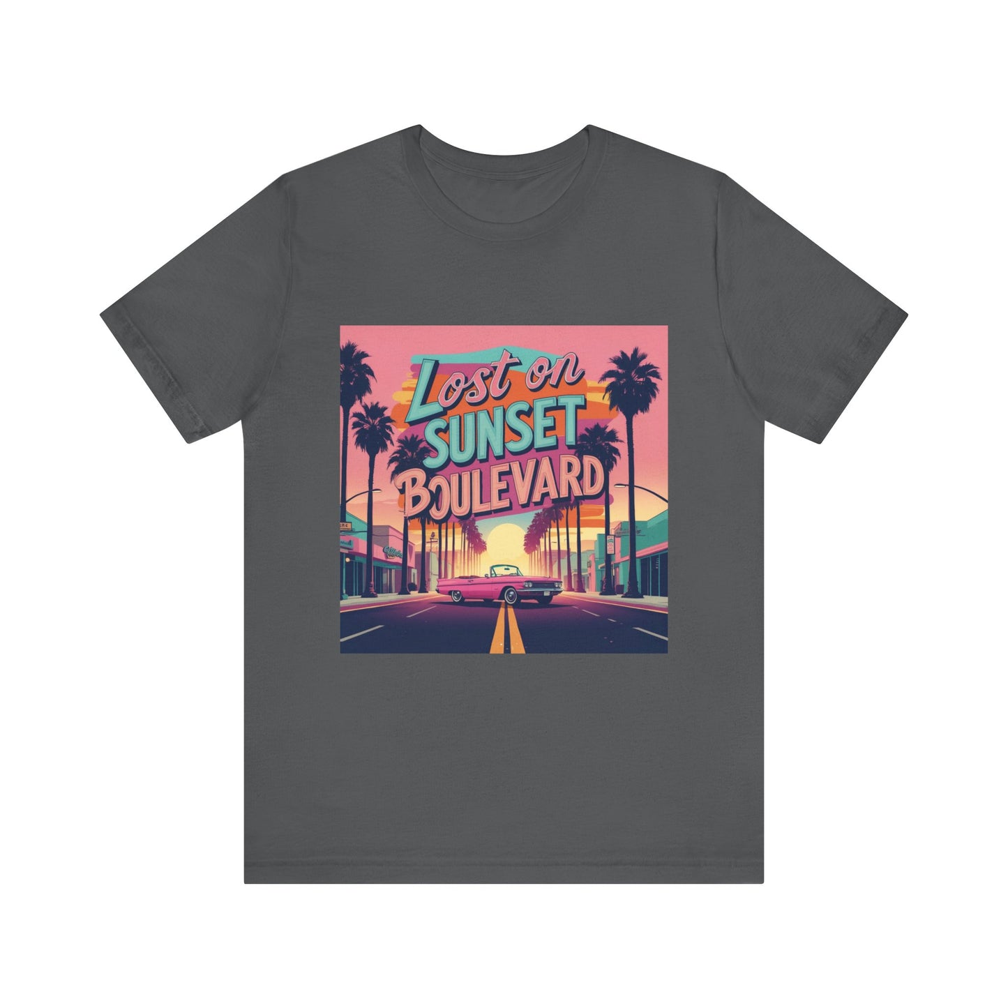 Retro Sunset Boulevard Tee - Unisex Jersey Short Sleeve T-Shirt, Vintage Vibe, Perfect for Summer, Road Trip Gift, Casual Wear, Beach Days