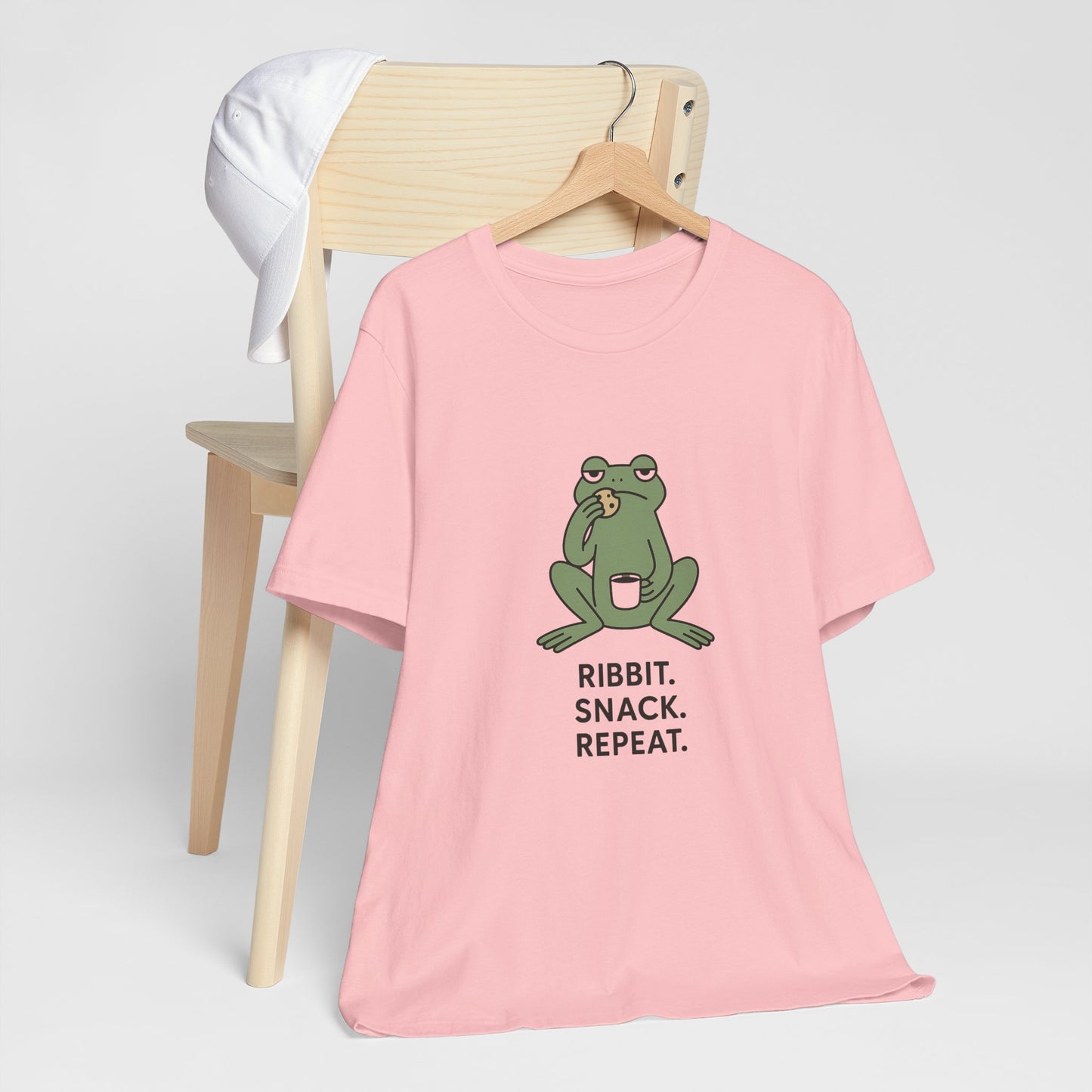 Frog Snack Vibes Unisex Tee - Fun Casual Shirt for Nature Lovers, Ribbit Snack Repeat Tee, Gift for Frog Enthusiasts, Eco-Friendly Fashion