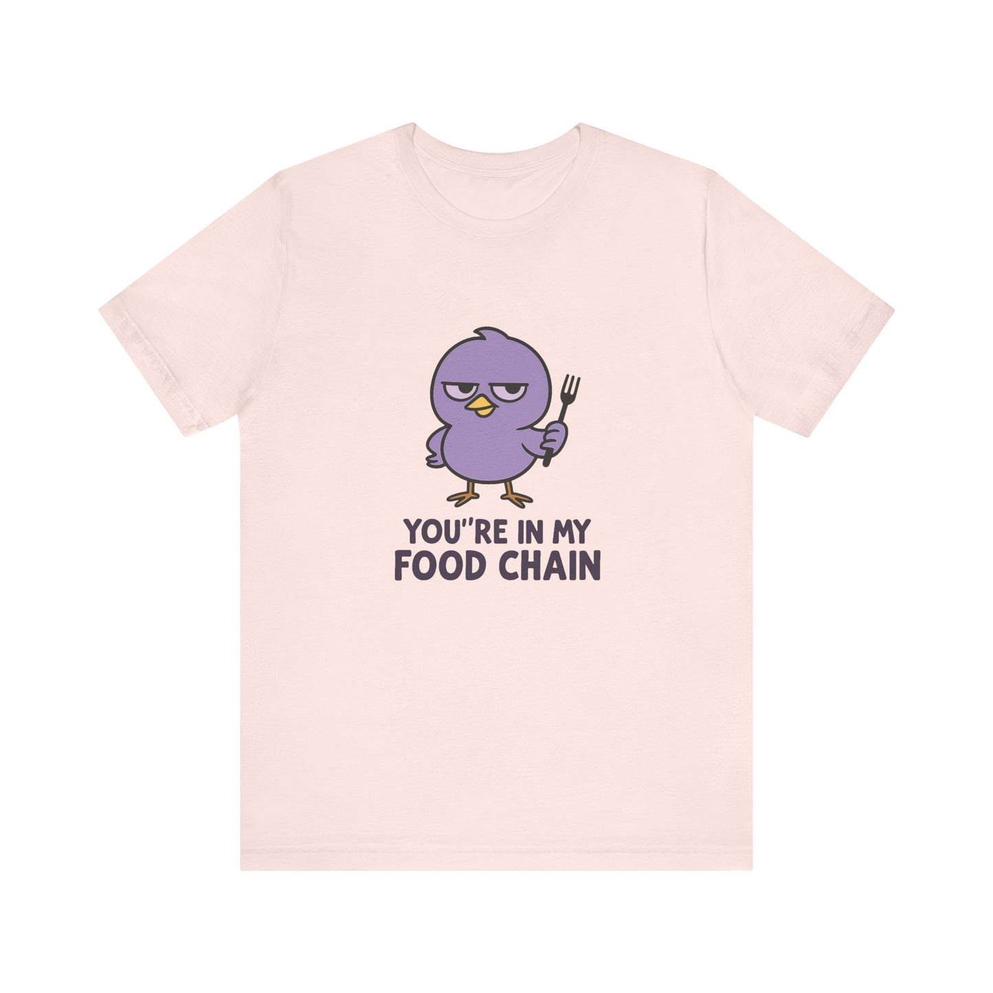 Funny Food Chain T-Shirt, Unisex Tee, Humorous Gift, Casual Wear, Bird Graphic Tee, Suitable for Birthdays, Comedy Enthusiasts