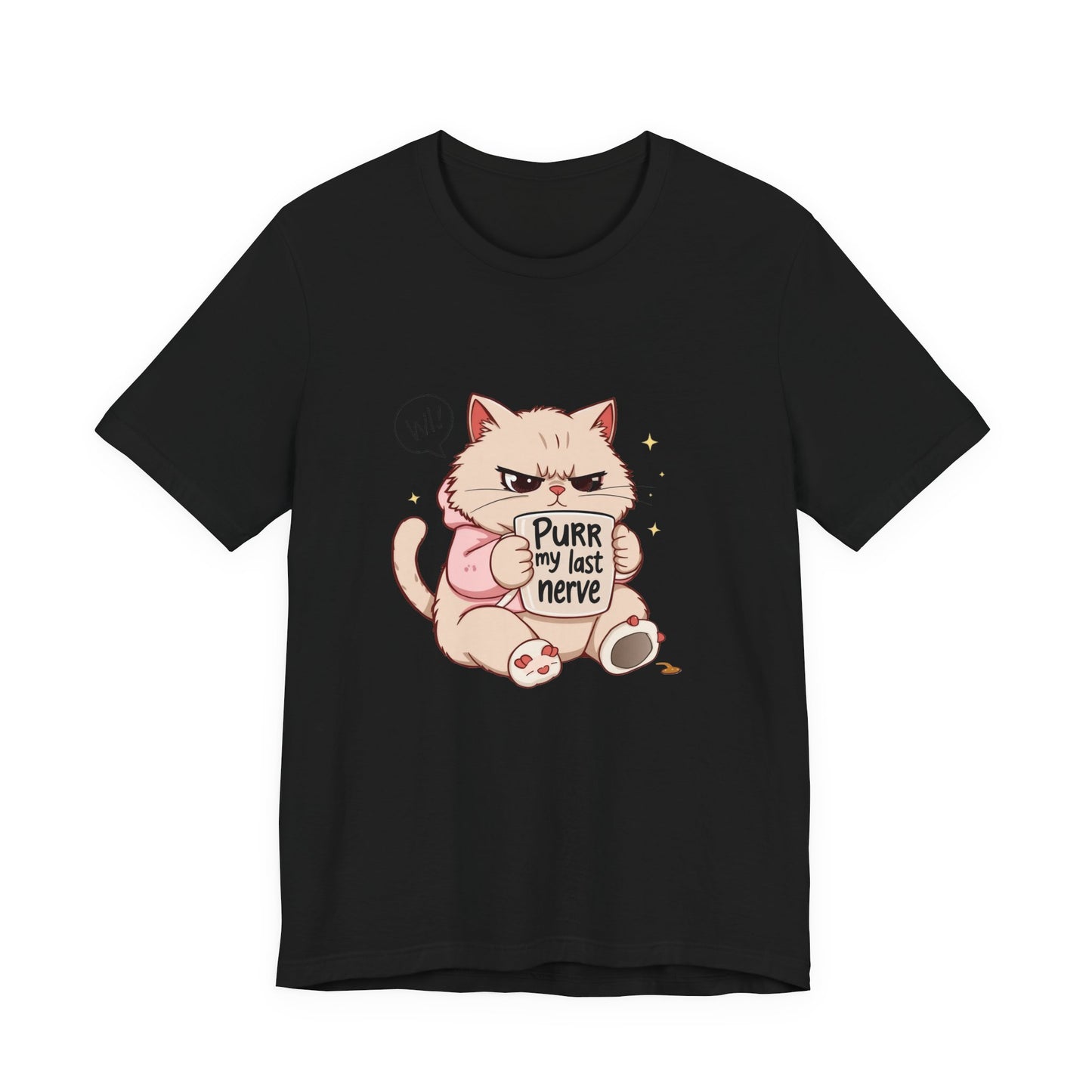 Funny Cat Tee - "Purr My Last Nerve" Unisex Jersey T-Shirt, Cute Animal Shirt, Gift for Cat Lovers, Birthday Gift, Humor Apparel