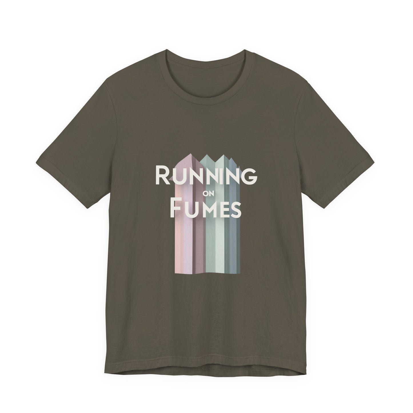 Running on Fumes Tee - Unisex Jersey Short Sleeve T-Shirt, Casual Wear, Gift for Friends, Motivational Quote Tee, Everyday Comfort