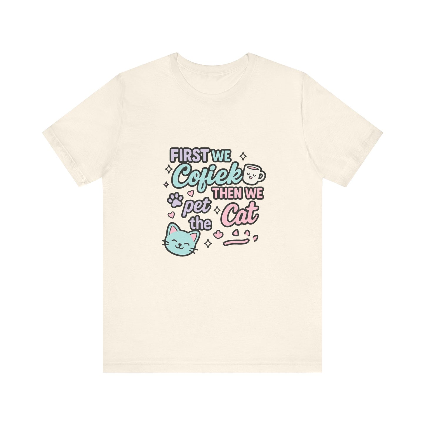 Cute Cat Lover Tee, Coffee Shirt, Pet Lover Gift, Animal Shirt, Cat Lover Apparel, Unisex T-Shirt