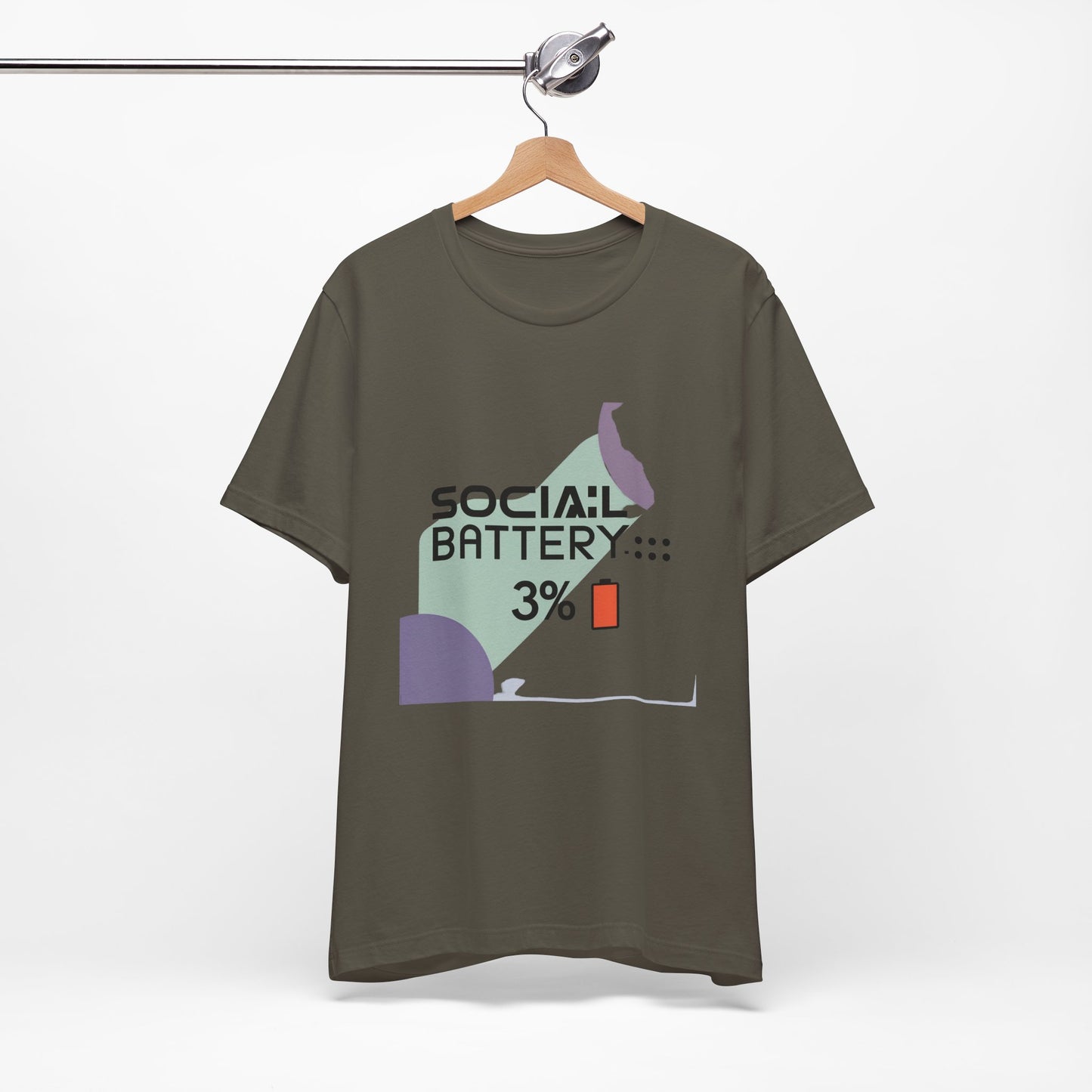 Social Battery 3% Unisex Tee, Perfect Gift for Friends, Casual Style, Graphic Tee, Party Wear, Social Media Lover Shirt