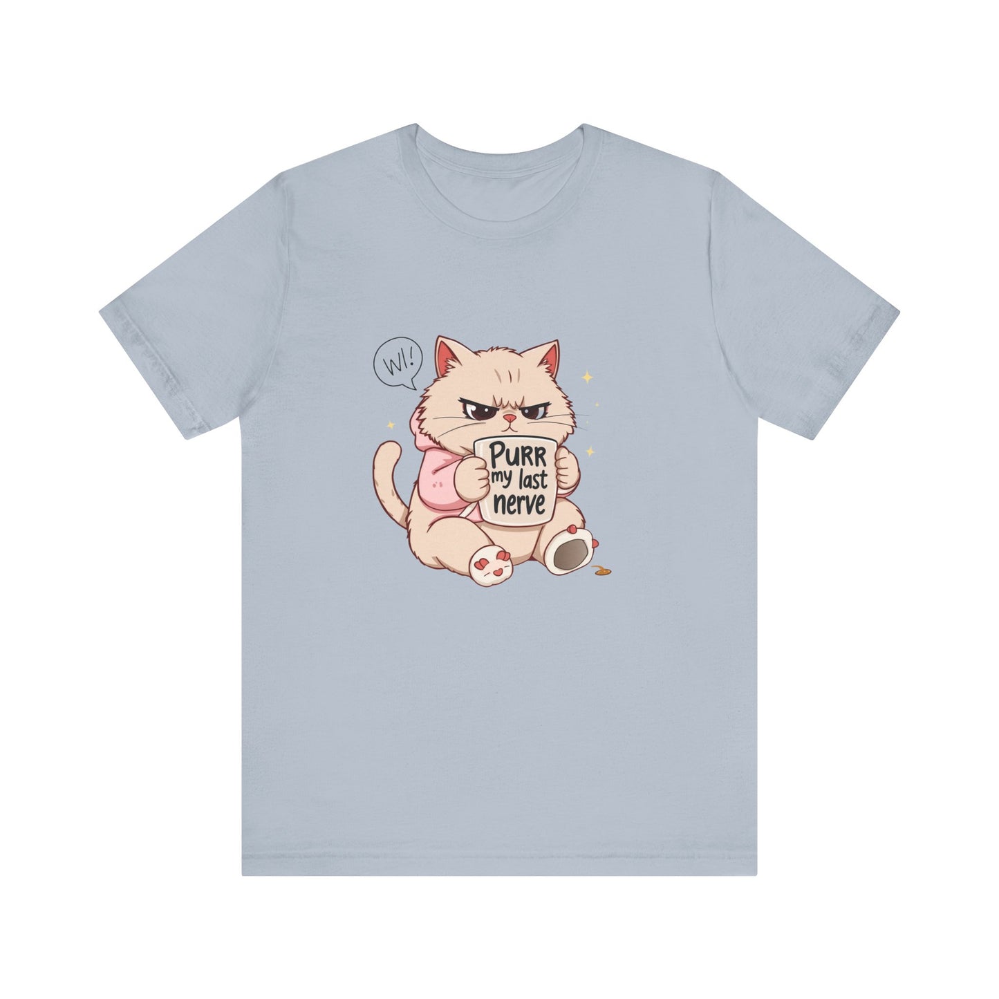 Funny Cat Tee - "Purr My Last Nerve" Unisex Jersey T-Shirt, Cute Animal Shirt, Gift for Cat Lovers, Birthday Gift, Humor Apparel