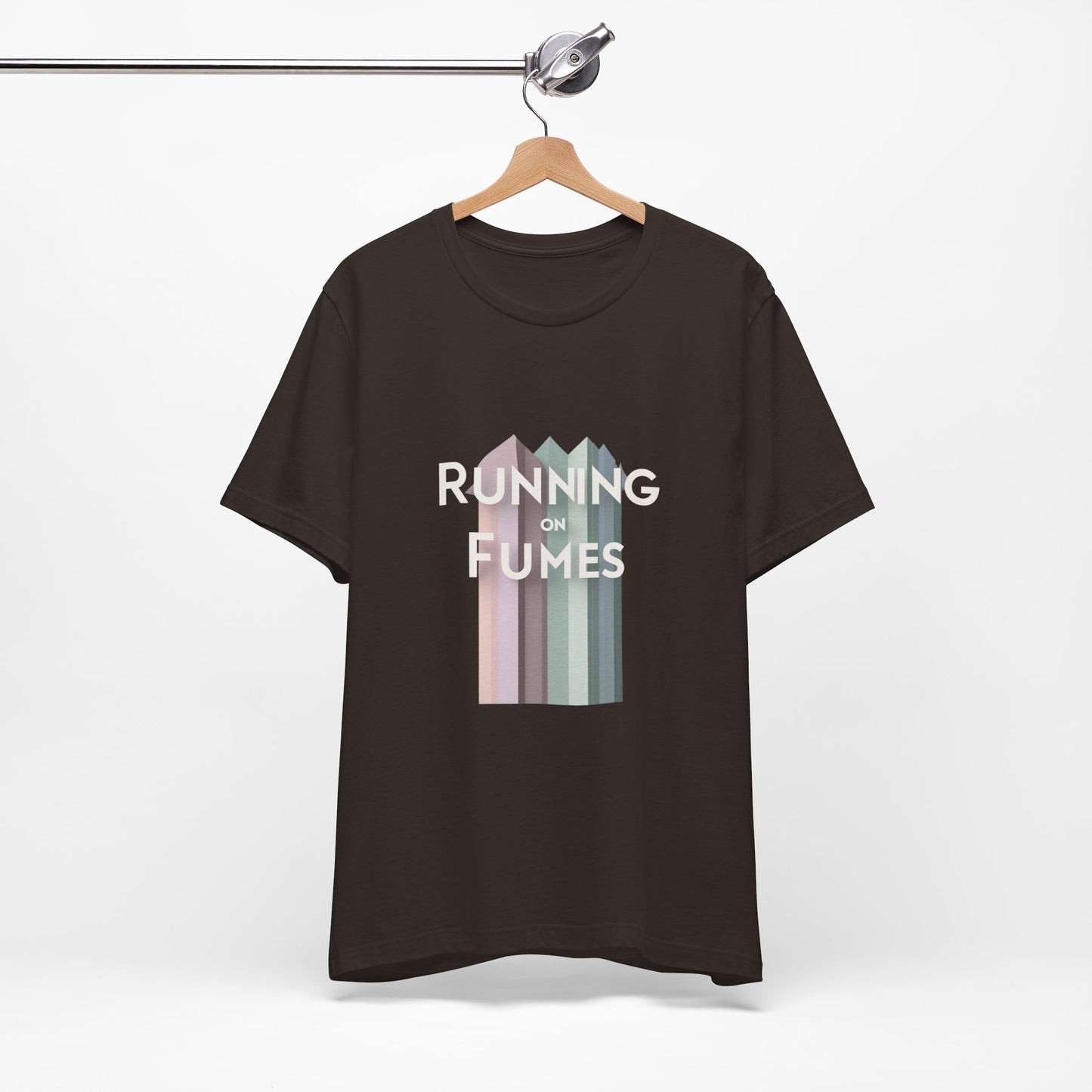 Running on Fumes Tee - Unisex Jersey Short Sleeve T-Shirt, Casual Wear, Gift for Friends, Motivational Quote Tee, Everyday Comfort