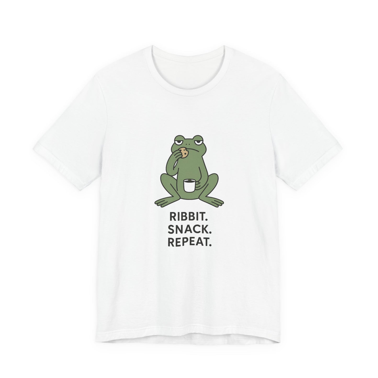 Frog Snack Vibes Unisex Tee - Fun Casual Shirt for Nature Lovers, Ribbit Snack Repeat Tee, Gift for Frog Enthusiasts, Eco-Friendly Fashion