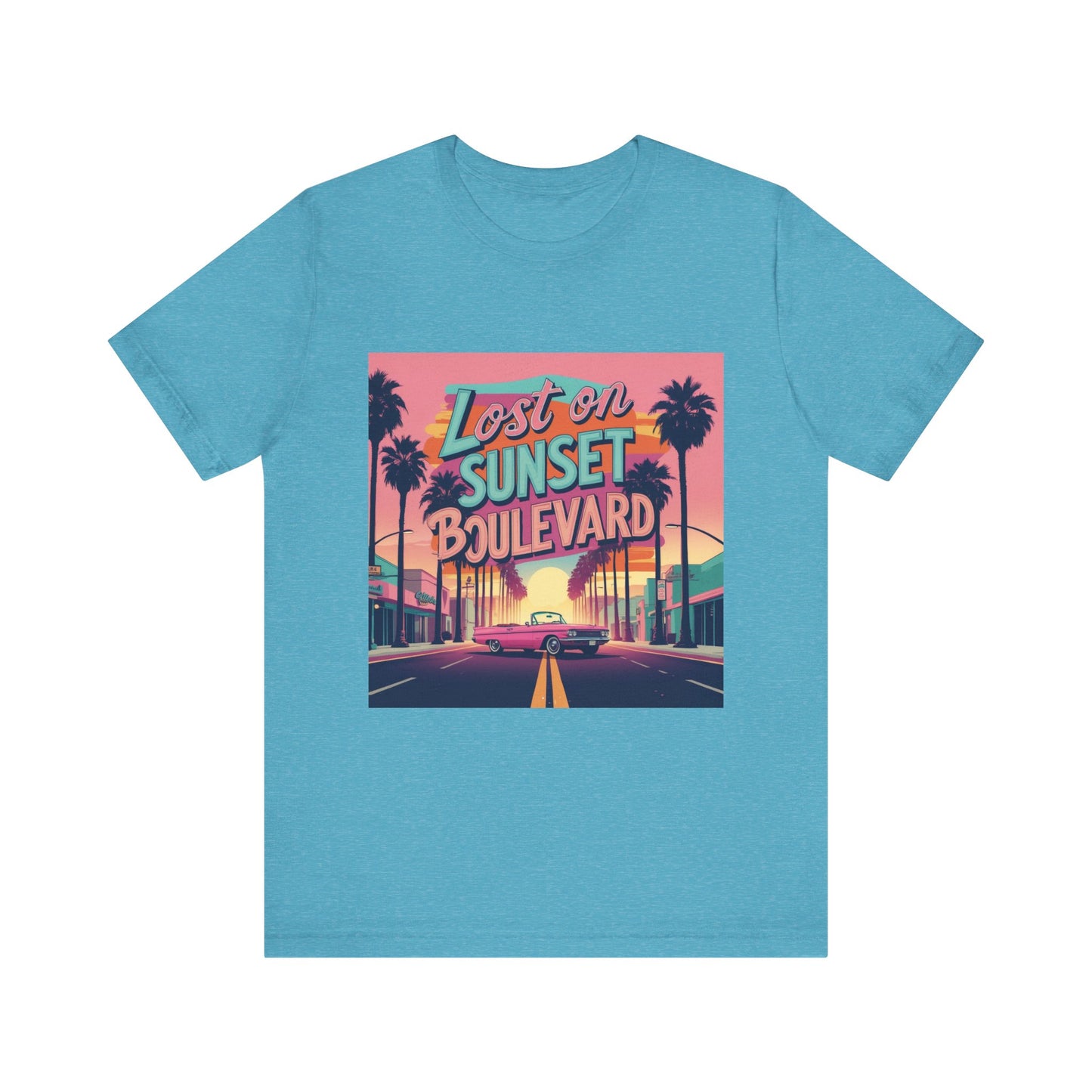 Retro Sunset Boulevard Tee - Unisex Jersey Short Sleeve T-Shirt, Vintage Vibe, Perfect for Summer, Road Trip Gift, Casual Wear, Beach Days