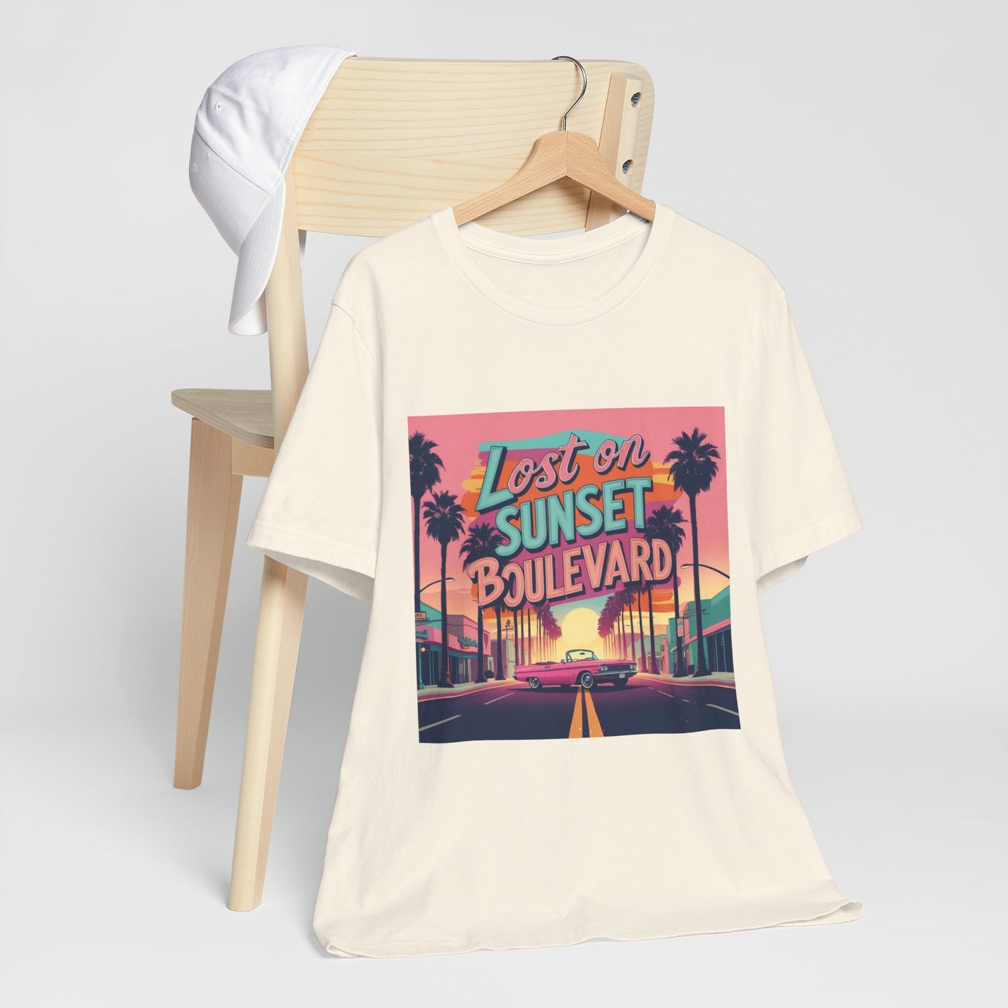 Retro Sunset Boulevard Tee - Unisex Jersey Short Sleeve T-Shirt, Vintage Vibe, Perfect for Summer, Road Trip Gift, Casual Wear, Beach Days