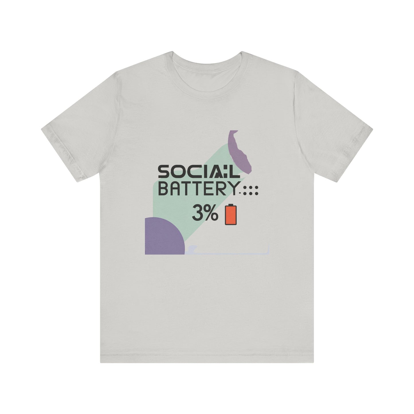 Social Battery 3% Unisex Tee, Perfect Gift for Friends, Casual Style, Graphic Tee, Party Wear, Social Media Lover Shirt