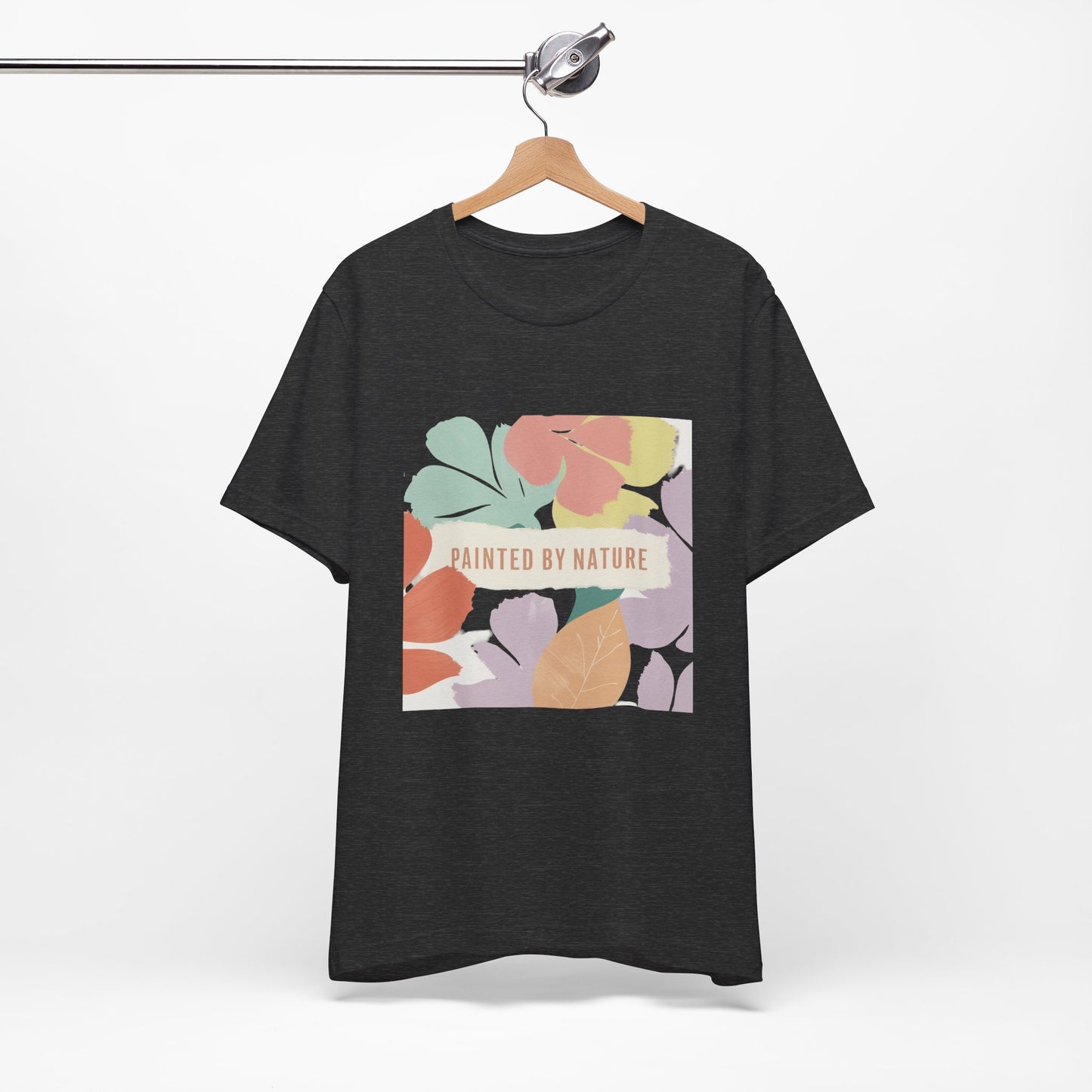 Nature-Inspired Short Sleeve Tee - Painted By Nature, Unisex Tee, Eco-Friendly Shirt, Floral Design T-Shirt, Casual Wear, Gift Idea