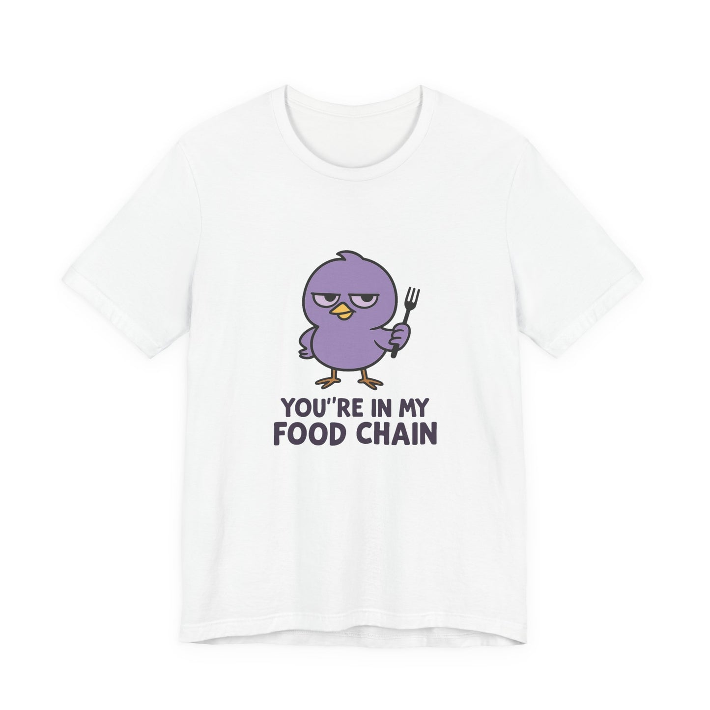 Funny Food Chain T-Shirt, Unisex Tee, Humorous Gift, Casual Wear, Bird Graphic Tee, Suitable for Birthdays, Comedy Enthusiasts
