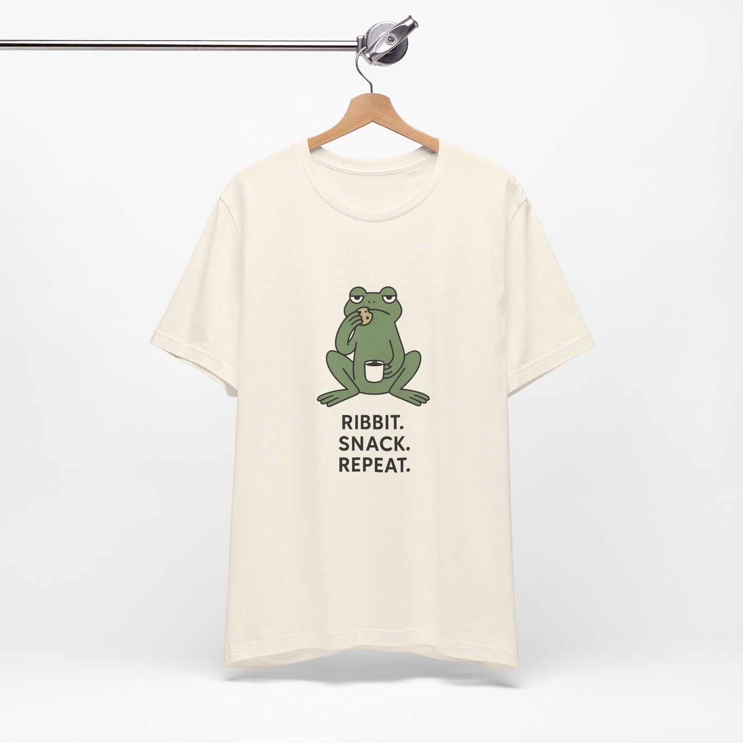 Frog Snack Vibes Unisex Tee - Fun Casual Shirt for Nature Lovers, Ribbit Snack Repeat Tee, Gift for Frog Enthusiasts, Eco-Friendly Fashion