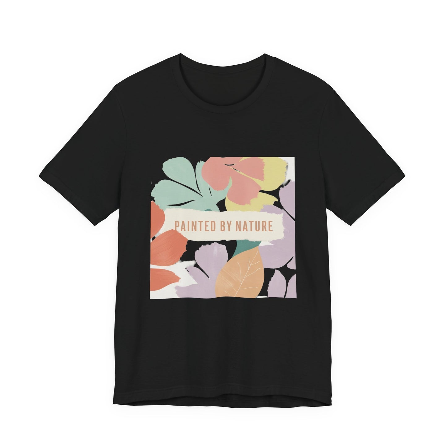 Nature-Inspired Short Sleeve Tee - Painted By Nature, Unisex Tee, Eco-Friendly Shirt, Floral Design T-Shirt, Casual Wear, Gift Idea