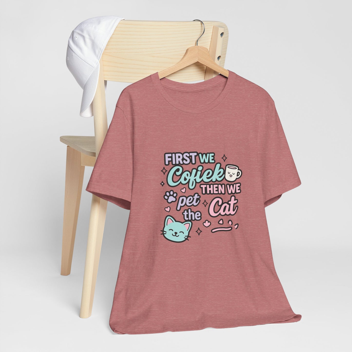Cute Cat Lover Tee, Coffee Shirt, Pet Lover Gift, Animal Shirt, Cat Lover Apparel, Unisex T-Shirt