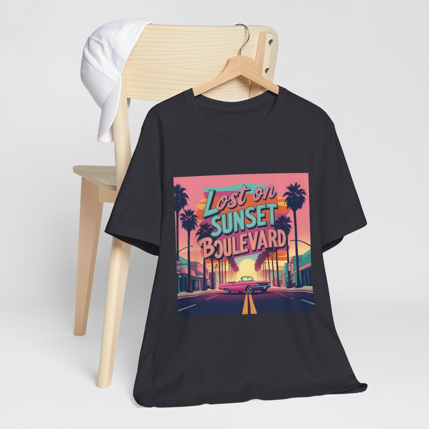 Retro Sunset Boulevard Tee - Unisex Jersey Short Sleeve T-Shirt, Vintage Vibe, Perfect for Summer, Road Trip Gift, Casual Wear, Beach Days