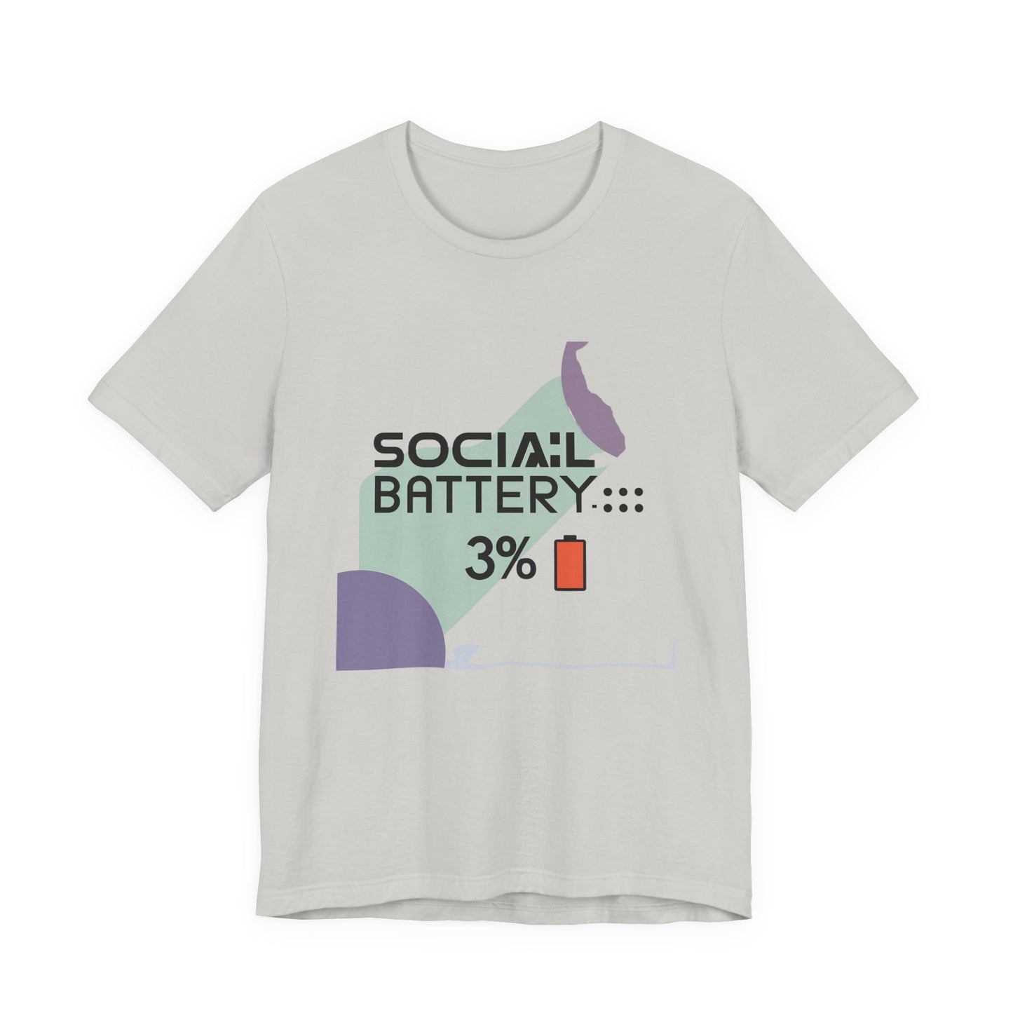 Social Battery 3% Unisex Tee, Perfect Gift for Friends, Casual Style, Graphic Tee, Party Wear, Social Media Lover Shirt