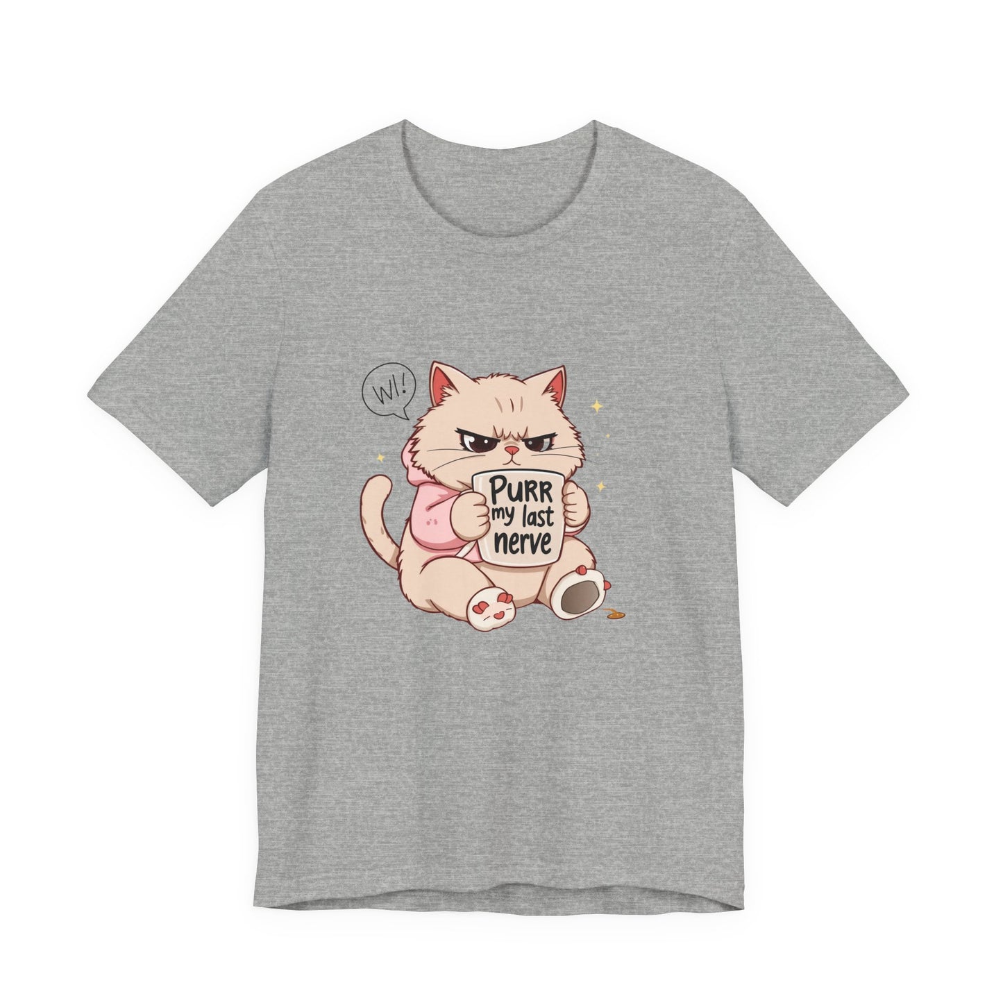 Funny Cat Tee - "Purr My Last Nerve" Unisex Jersey T-Shirt, Cute Animal Shirt, Gift for Cat Lovers, Birthday Gift, Humor Apparel