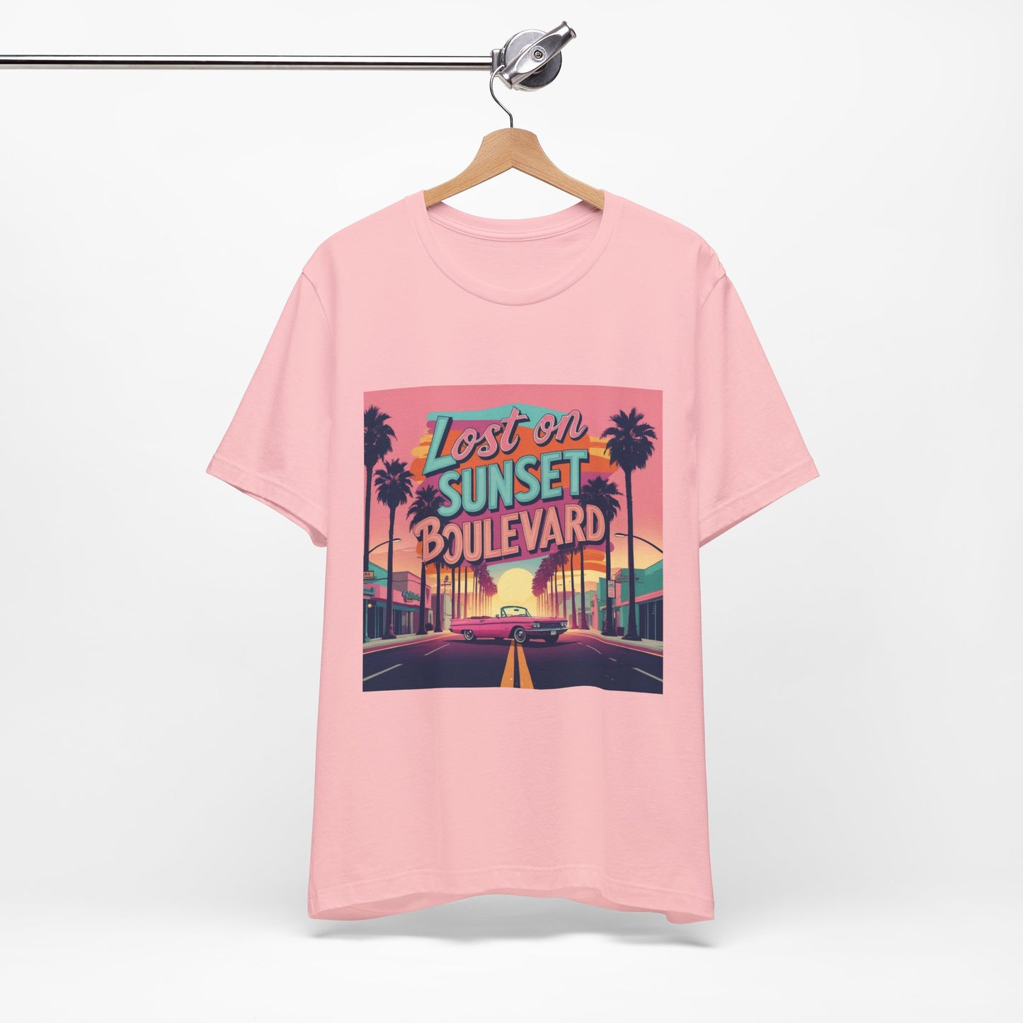 Retro Sunset Boulevard Tee - Unisex Jersey Short Sleeve T-Shirt, Vintage Vibe, Perfect for Summer, Road Trip Gift, Casual Wear, Beach Days