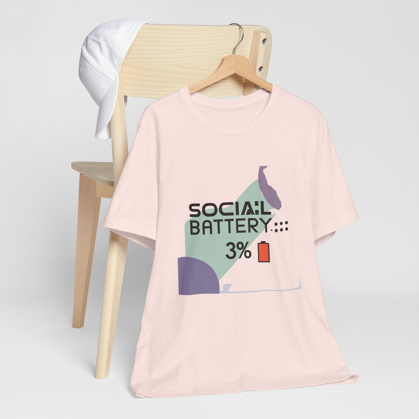 Social Battery 3% Unisex Tee, Perfect Gift for Friends, Casual Style, Graphic Tee, Party Wear, Social Media Lover Shirt
