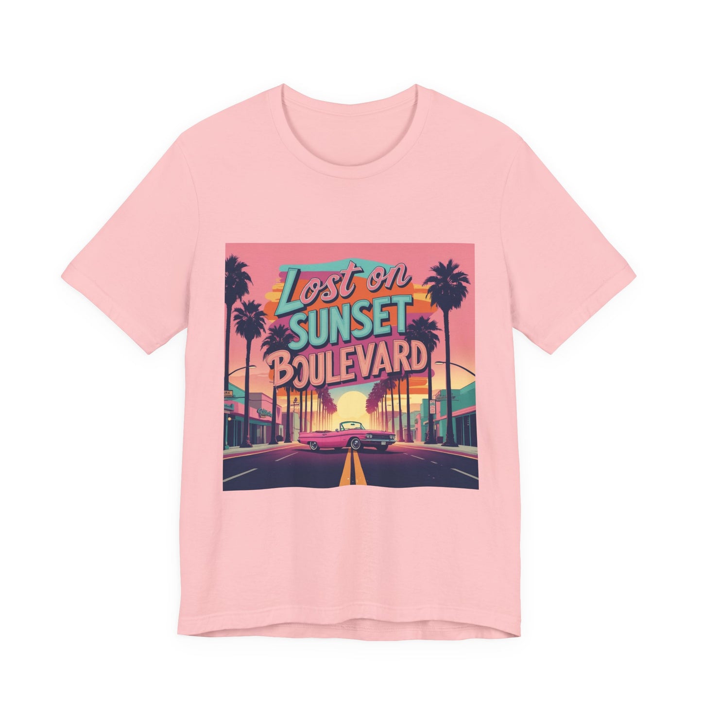 Retro Sunset Boulevard Tee - Unisex Jersey Short Sleeve T-Shirt, Vintage Vibe, Perfect for Summer, Road Trip Gift, Casual Wear, Beach Days