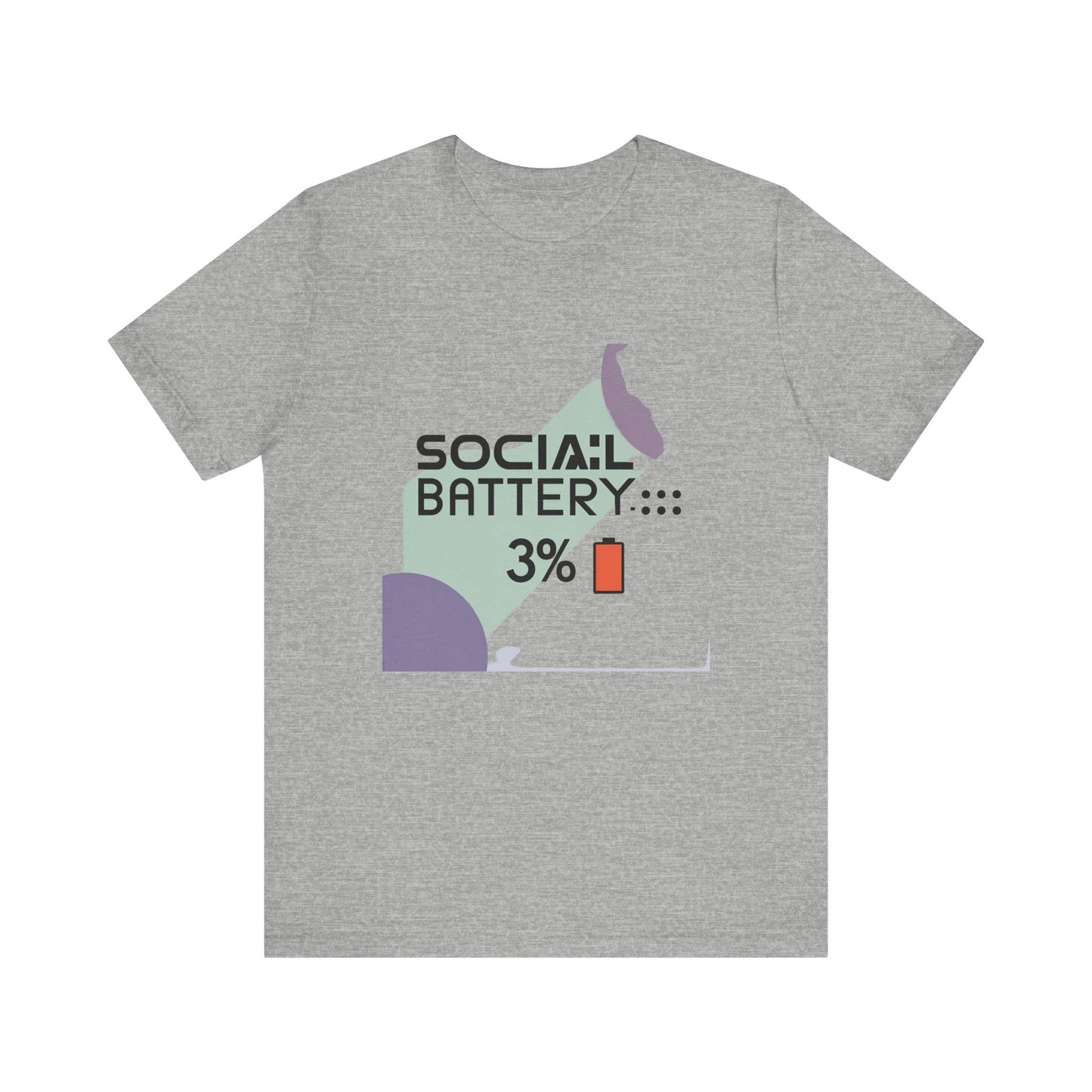 Social Battery 3% Unisex Tee, Perfect Gift for Friends, Casual Style, Graphic Tee, Party Wear, Social Media Lover Shirt