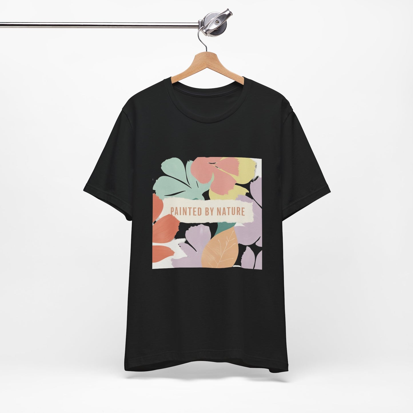 Nature-Inspired Short Sleeve Tee - Painted By Nature, Unisex Tee, Eco-Friendly Shirt, Floral Design T-Shirt, Casual Wear, Gift Idea