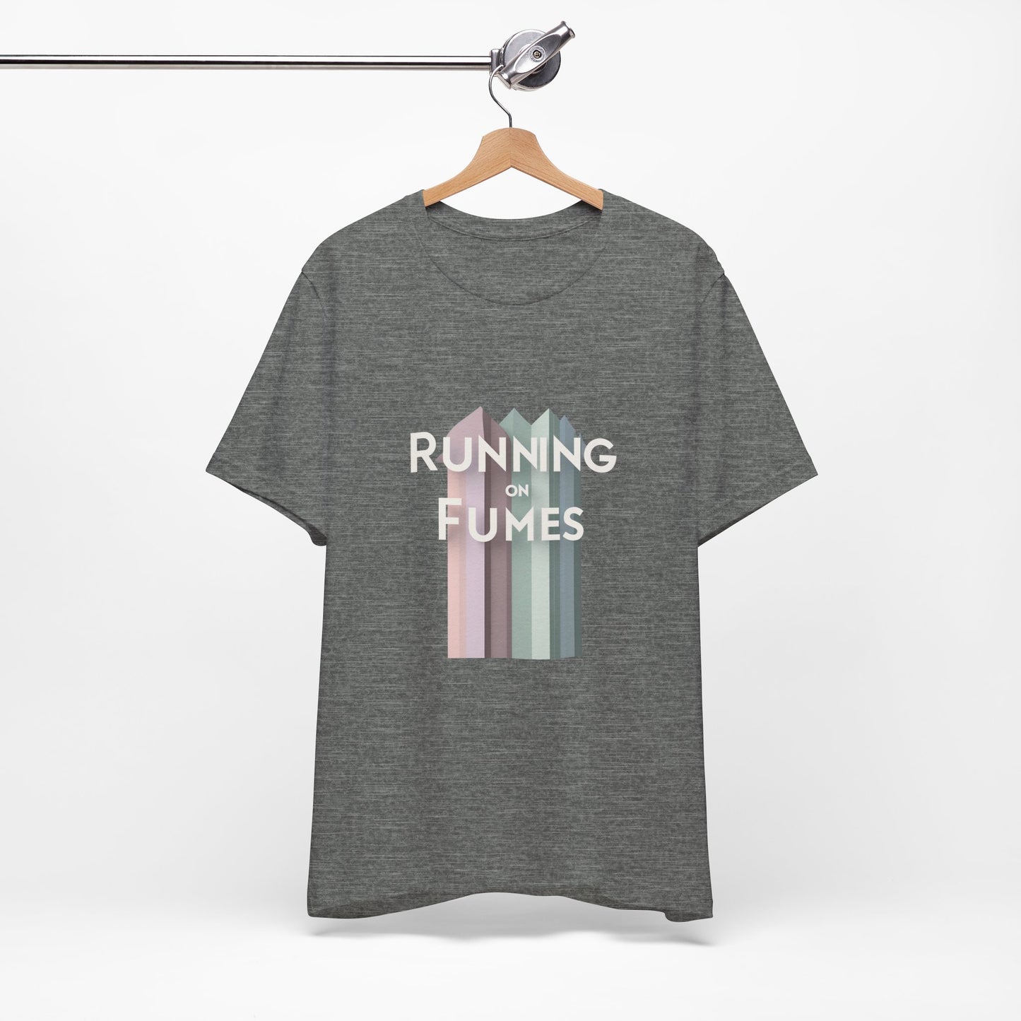 Running on Fumes Tee - Unisex Jersey Short Sleeve T-Shirt, Casual Wear, Gift for Friends, Motivational Quote Tee, Everyday Comfort