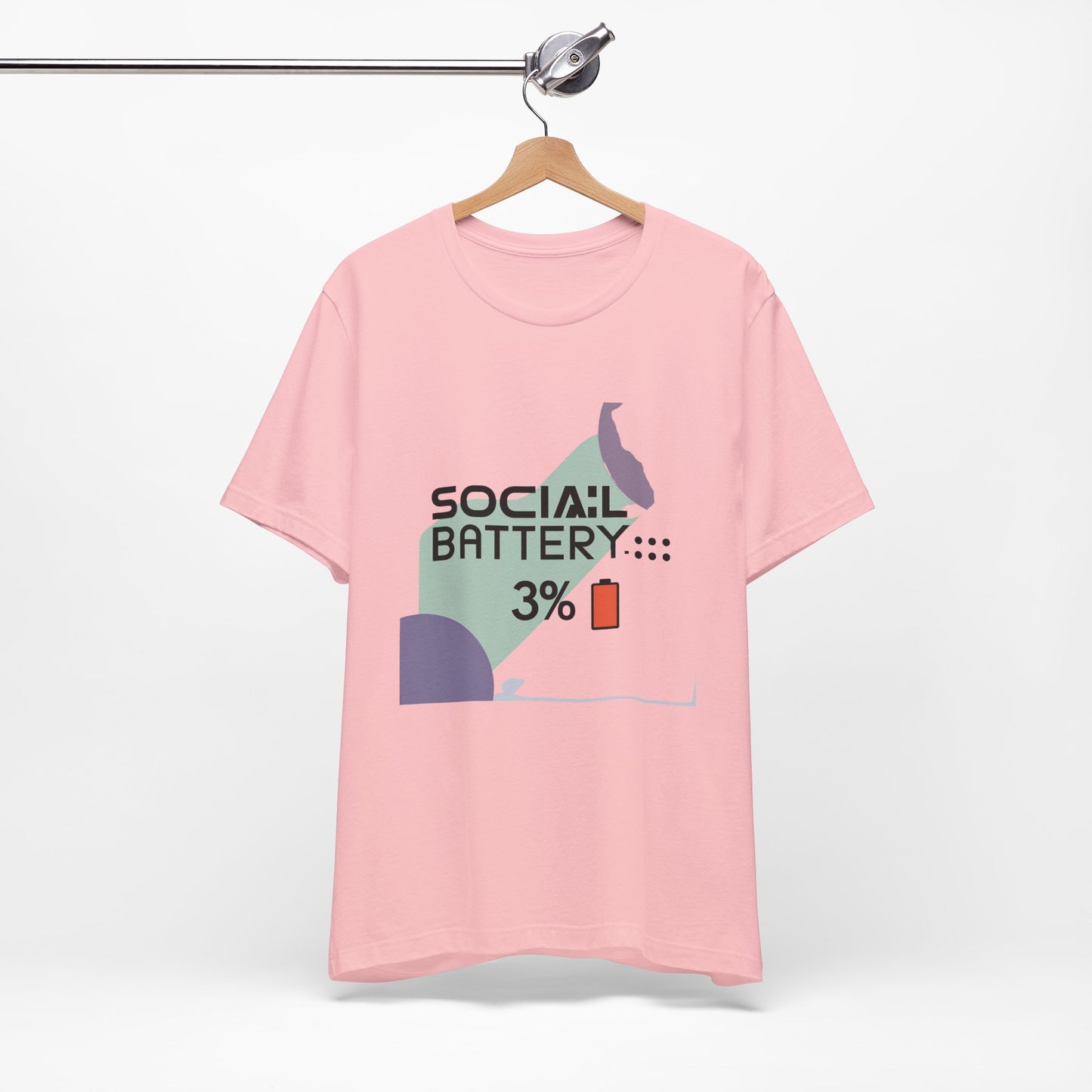 Social Battery 3% Unisex Tee, Perfect Gift for Friends, Casual Style, Graphic Tee, Party Wear, Social Media Lover Shirt