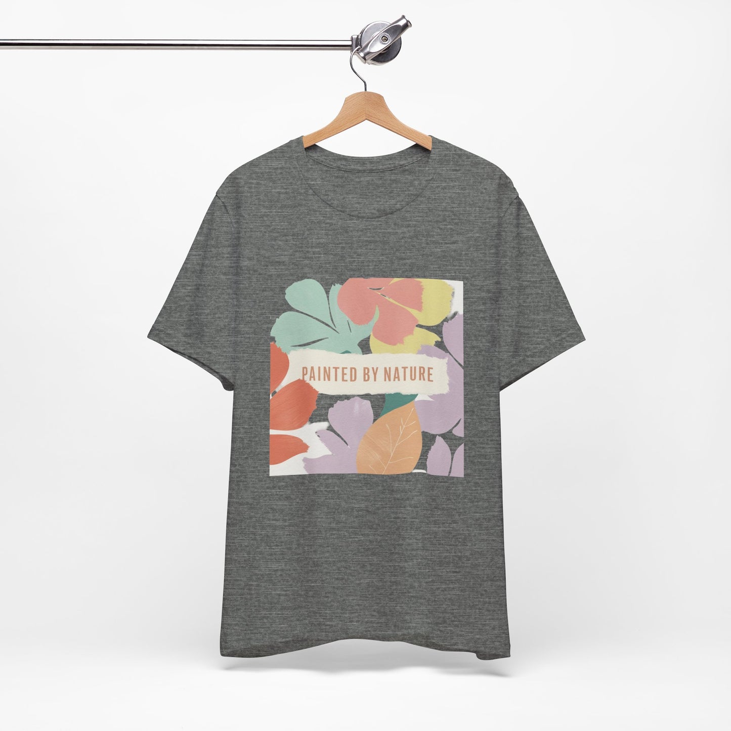 Nature-Inspired Short Sleeve Tee - Painted By Nature, Unisex Tee, Eco-Friendly Shirt, Floral Design T-Shirt, Casual Wear, Gift Idea