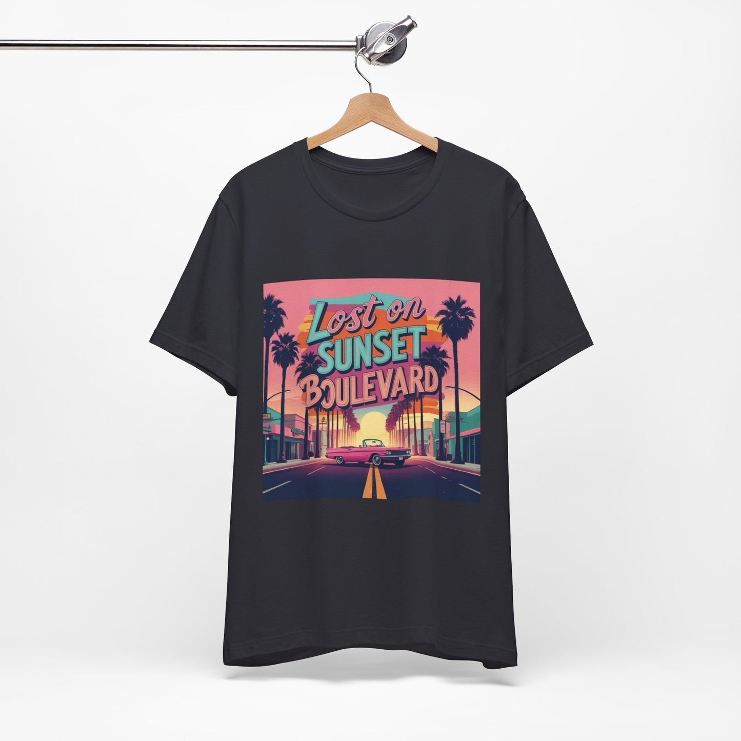 Retro Sunset Boulevard Tee - Unisex Jersey Short Sleeve T-Shirt, Vintage Vibe, Perfect for Summer, Road Trip Gift, Casual Wear, Beach Days