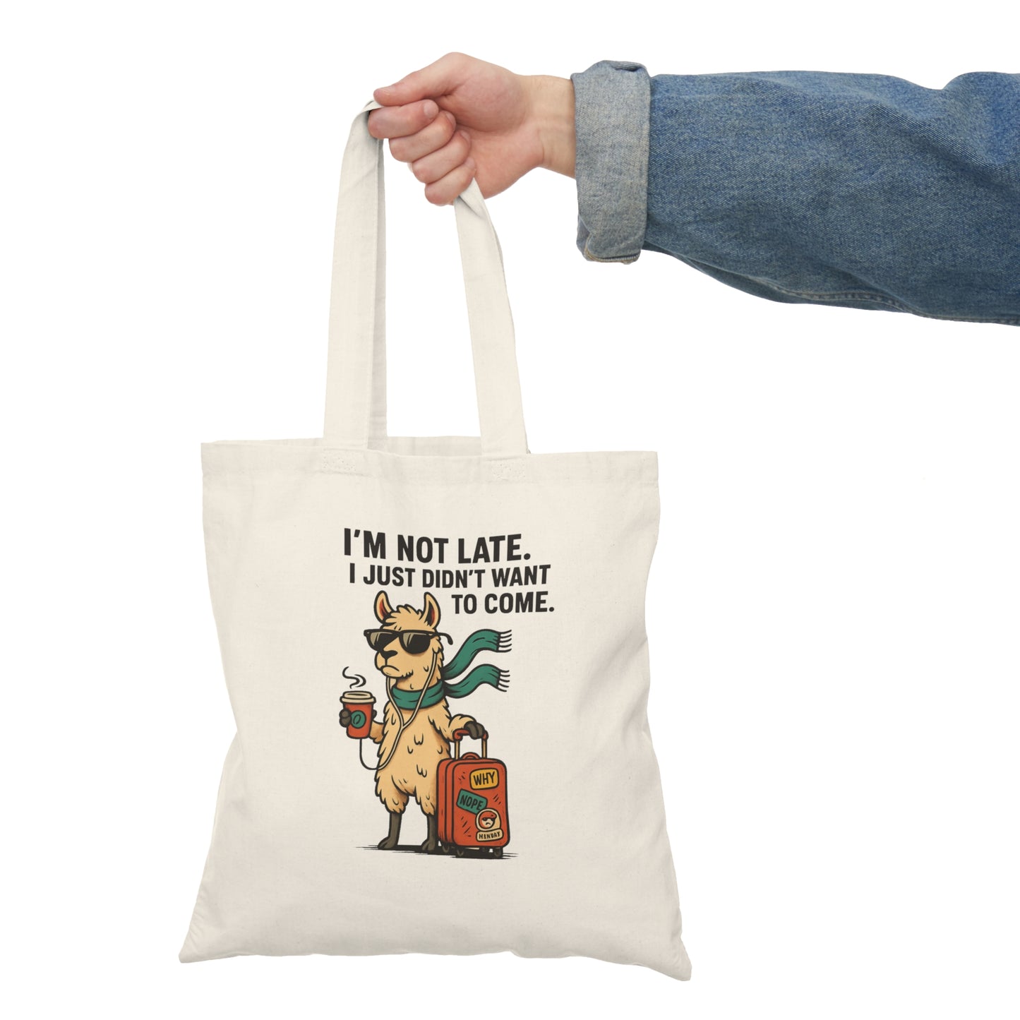 Funny Llama Tote Bag | Eco-Friendly Shopping Bag, Gift for Travelers, Unique Grocery Bag, Cute Animal Print, Humorous Beach Tote