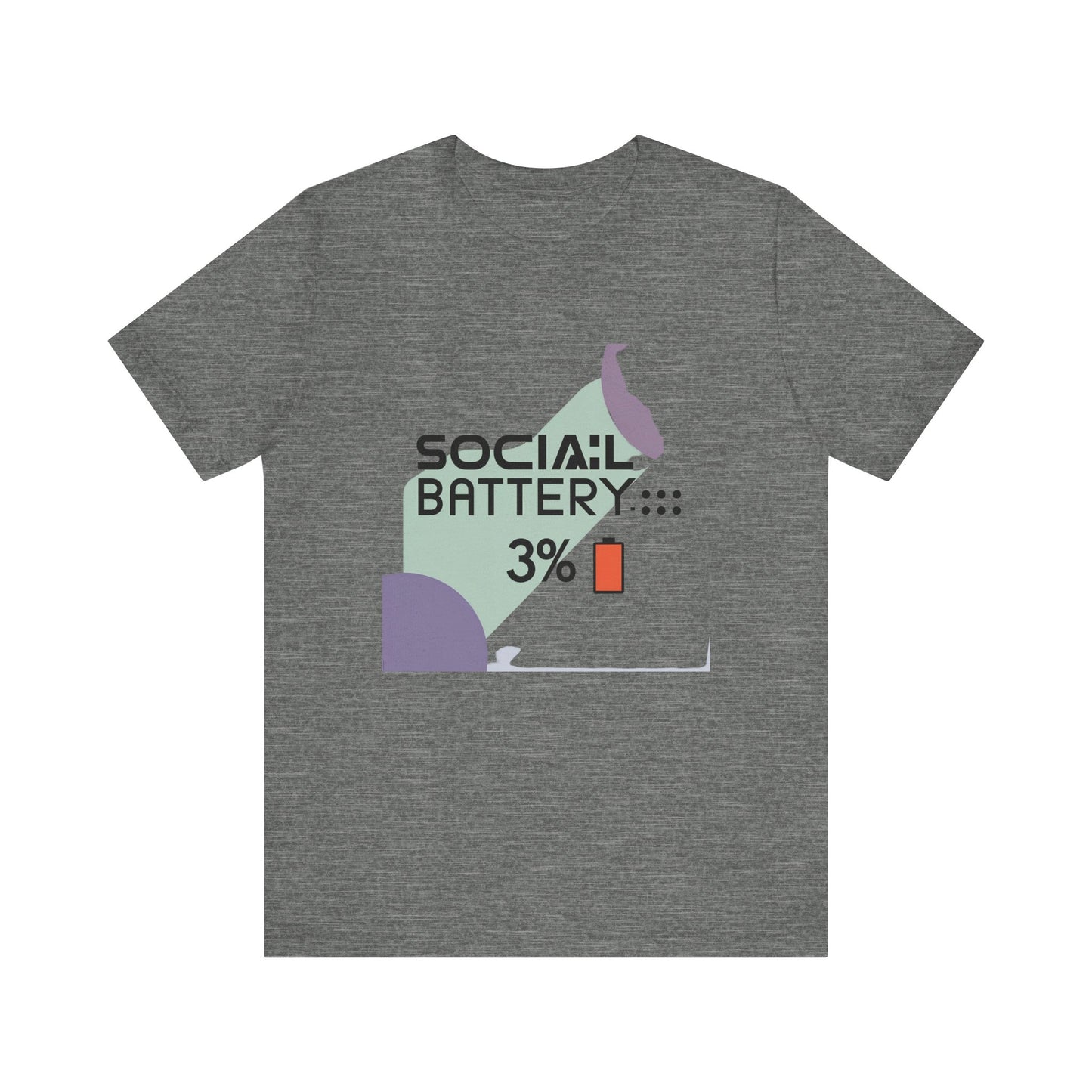Social Battery 3% Unisex Tee, Perfect Gift for Friends, Casual Style, Graphic Tee, Party Wear, Social Media Lover Shirt