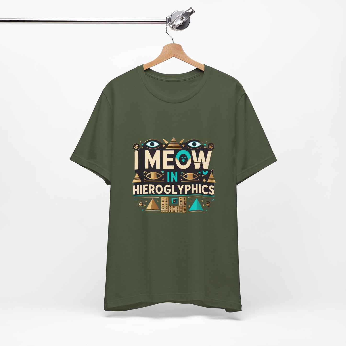 Egyptian Cat Humor Tee - I Meow in Hieroglyphics, Funny Apparel for Cat Lovers, Gift for Pet Owners, Cute Shirt, Animal T-Shirt