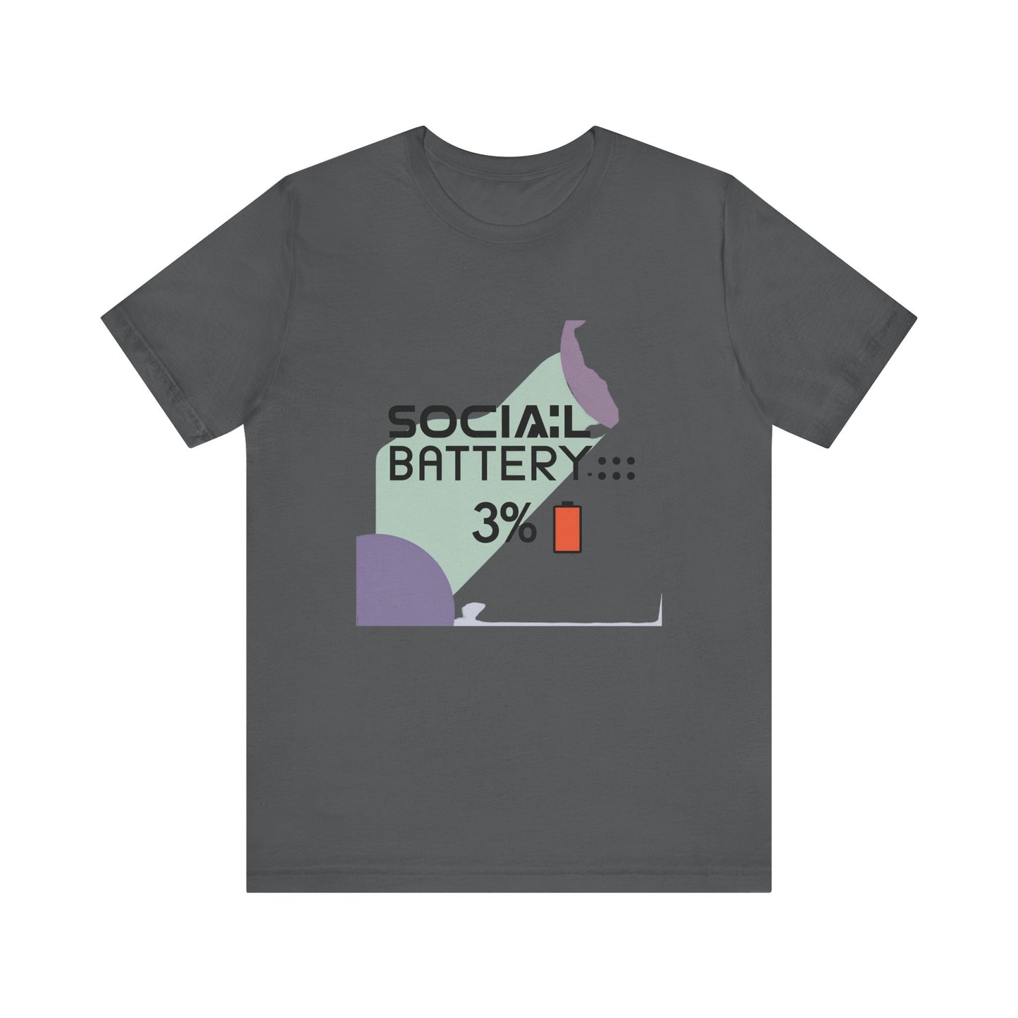 Social Battery 3% Unisex Tee, Perfect Gift for Friends, Casual Style, Graphic Tee, Party Wear, Social Media Lover Shirt