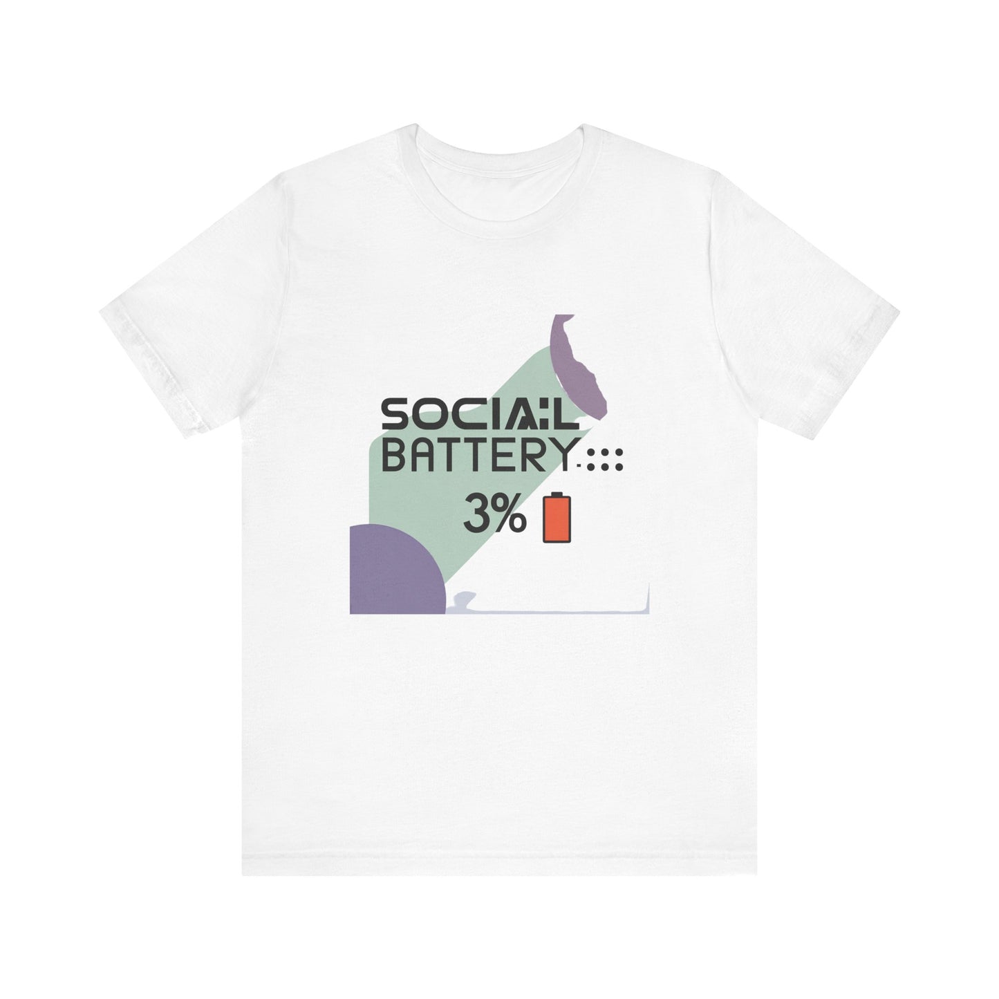 Social Battery 3% Unisex Tee, Perfect Gift for Friends, Casual Style, Graphic Tee, Party Wear, Social Media Lover Shirt