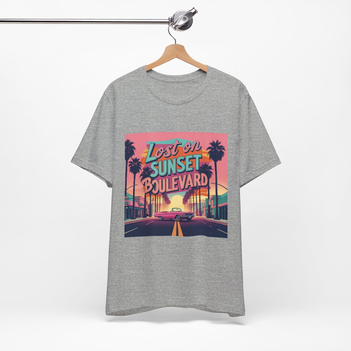Retro Sunset Boulevard Tee - Unisex Jersey Short Sleeve T-Shirt, Vintage Vibe, Perfect for Summer, Road Trip Gift, Casual Wear, Beach Days