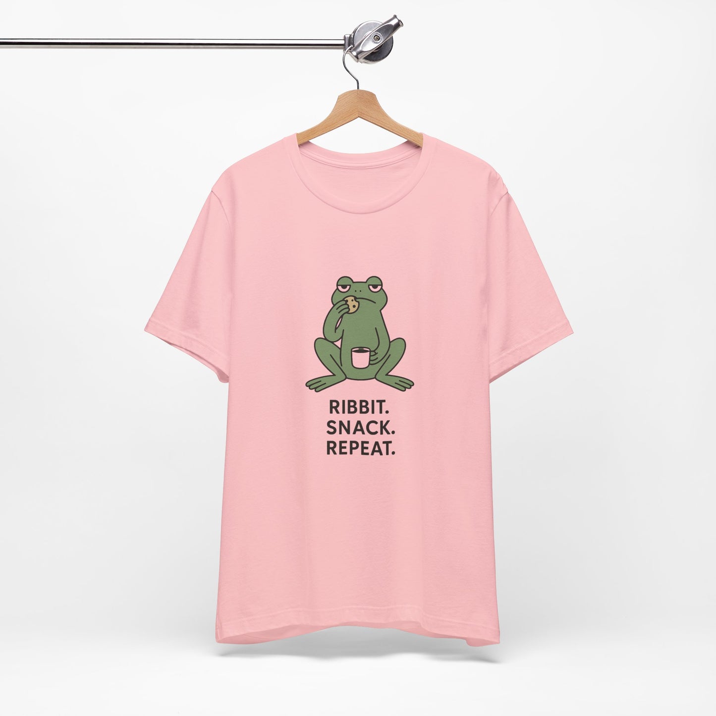 Frog Snack Vibes Unisex Tee - Fun Casual Shirt for Nature Lovers, Ribbit Snack Repeat Tee, Gift for Frog Enthusiasts, Eco-Friendly Fashion
